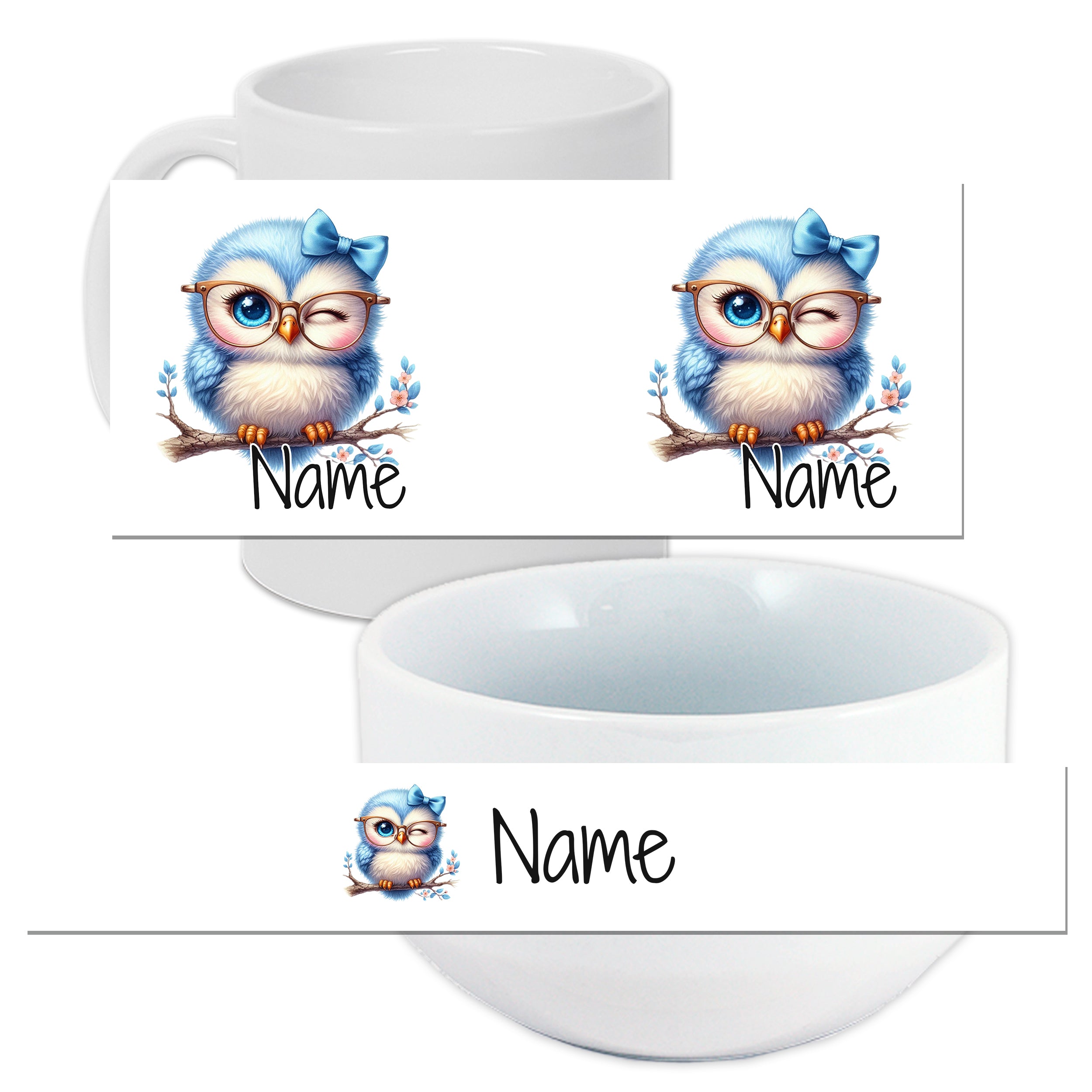 Set Müslischale mit Tasse mit Eule