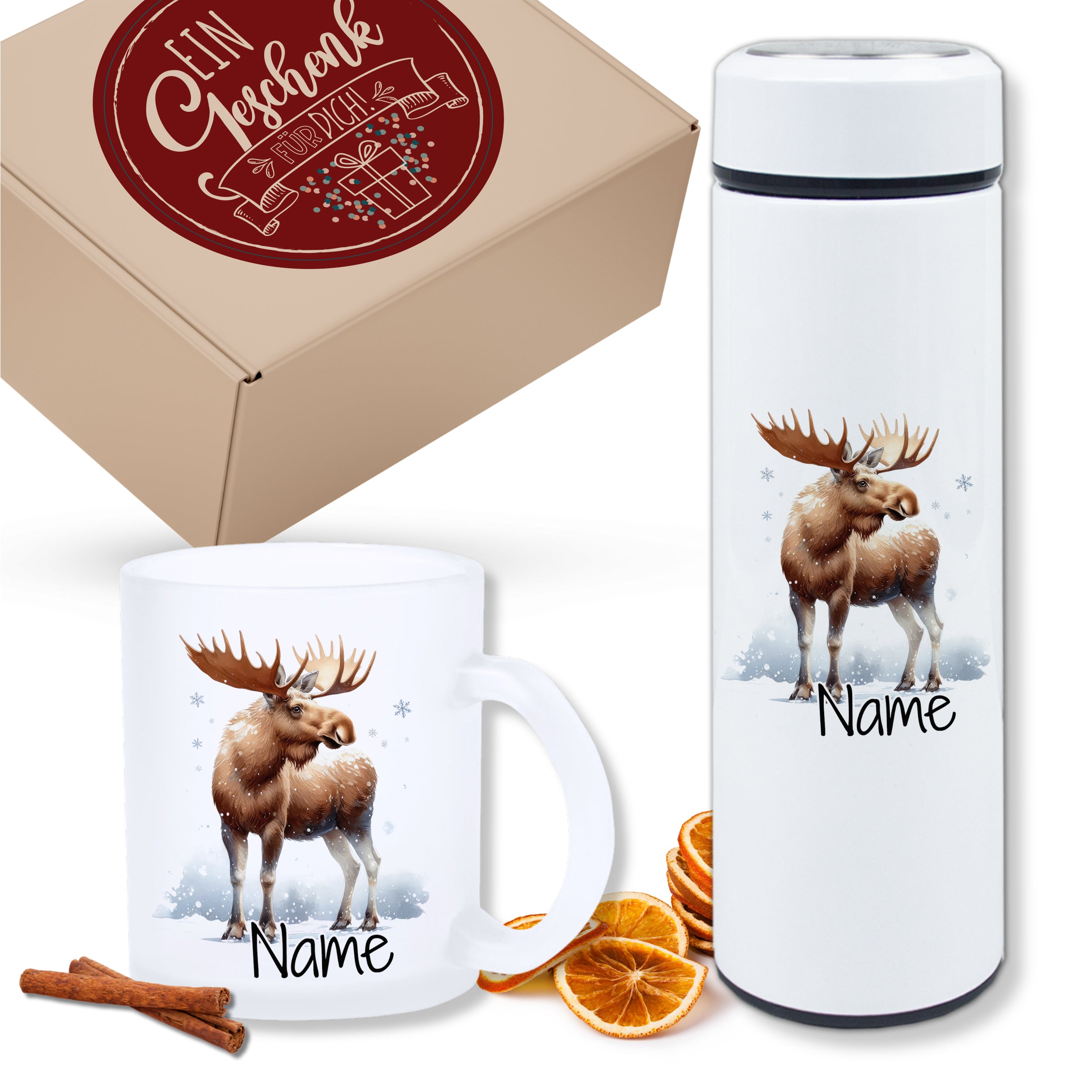 Geschenkset Teeflasche mit Tasse - Für winterliche Genussmomente