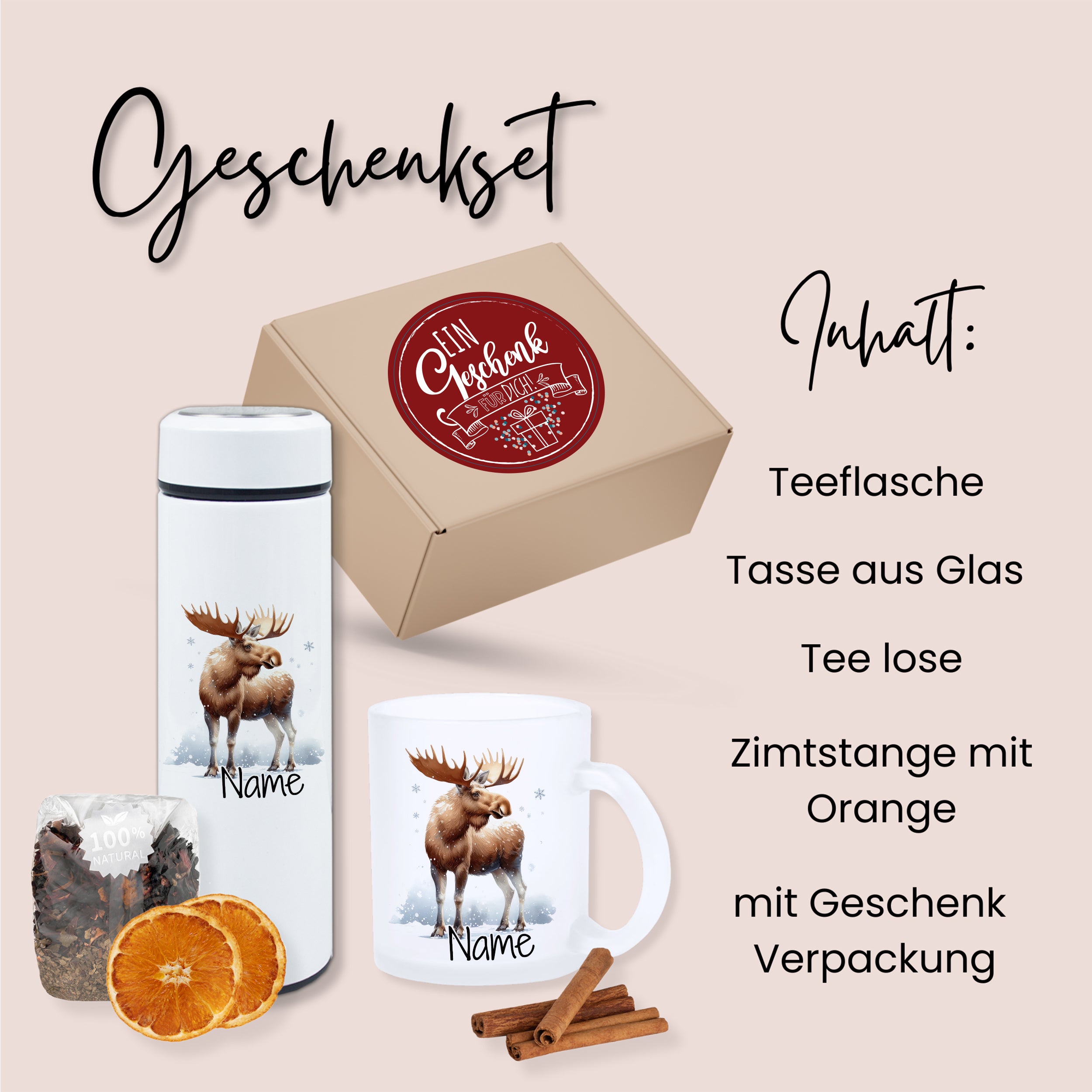 Geschenkset Teeflasche mit Tasse - Für winterliche Genussmomente