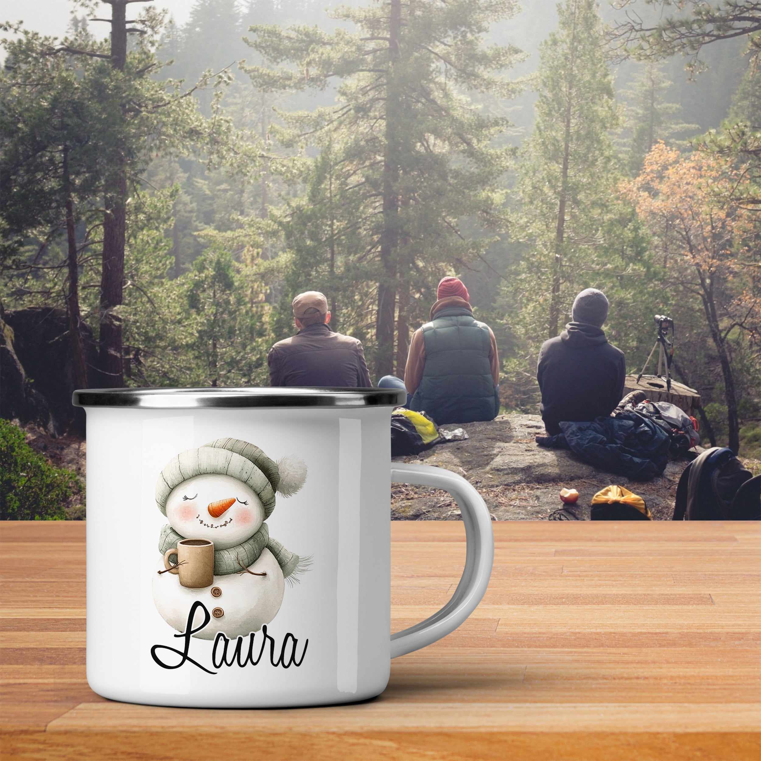 Emaille Becher Schneemann