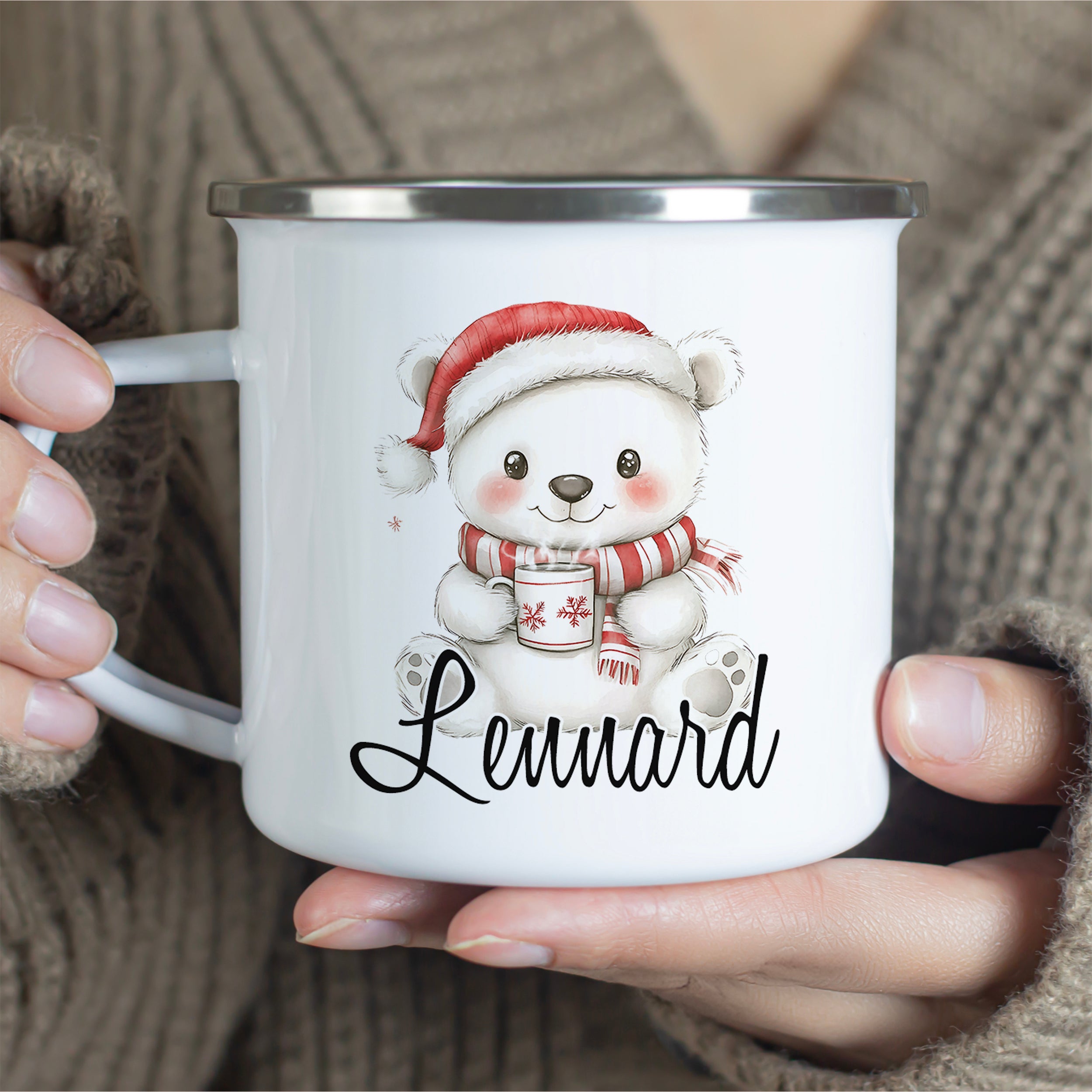 Emaille Becher Bärchen