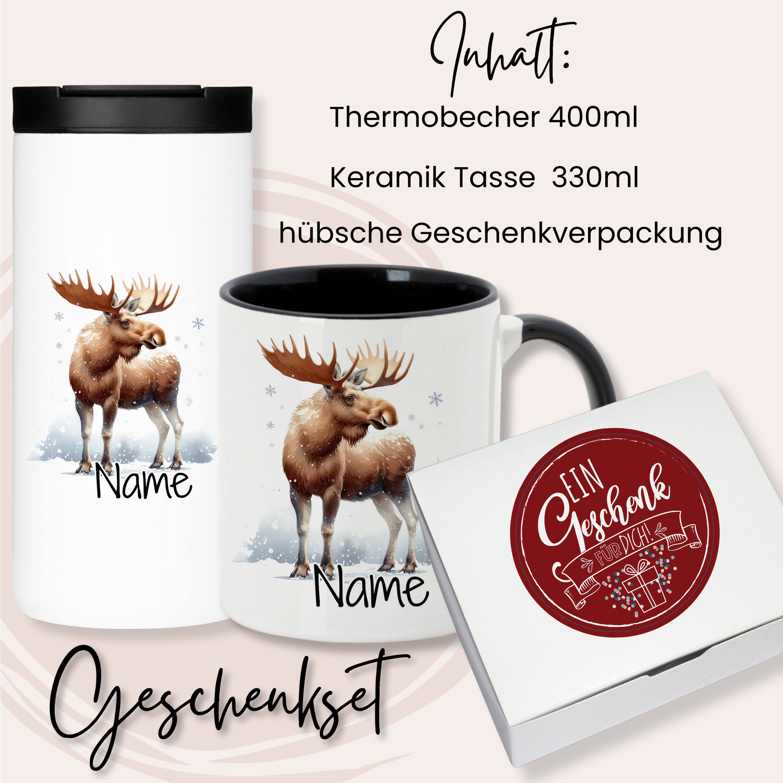 Geschenkset Kaffeebecher mit Tasse - Ein Hauch von Winterzauber