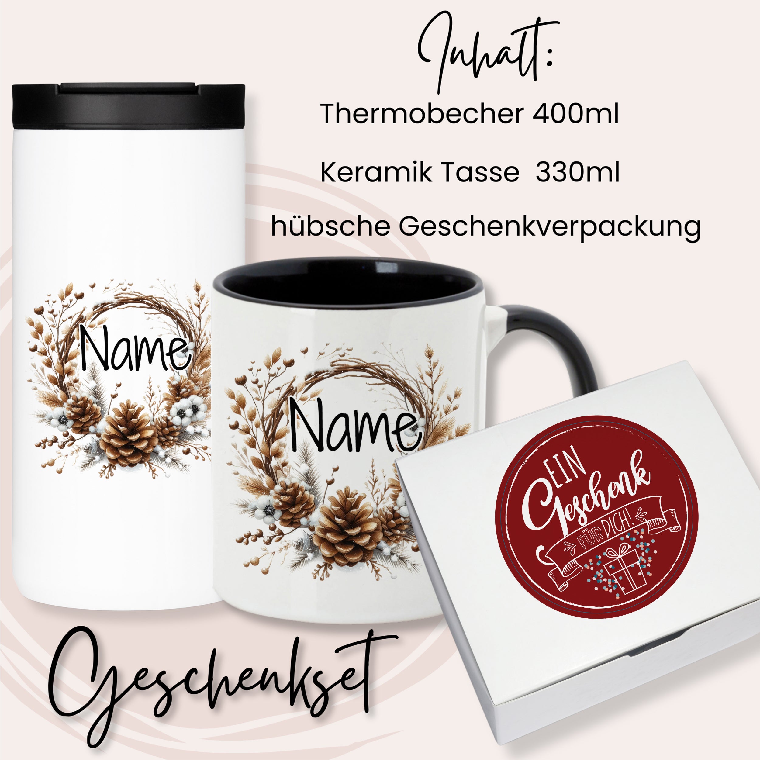 Geschenkset Kaffeebecher mit Tasse - Ein persönlicher Genuss