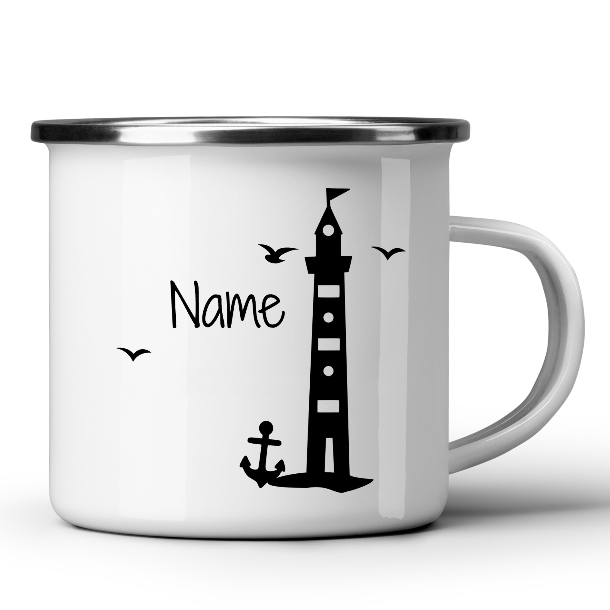 Emaille Becher Leuchtturm