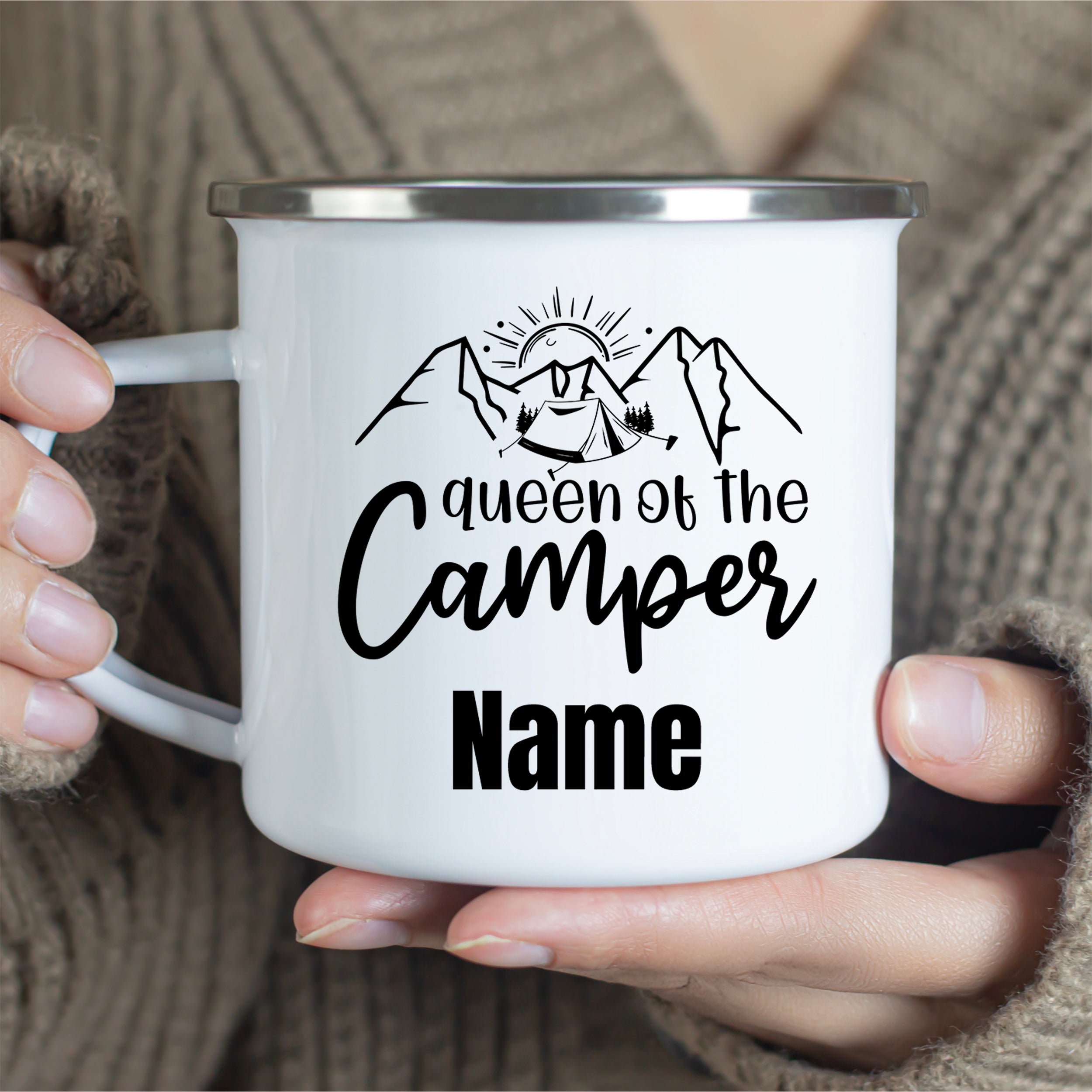 Emaille Becher Queen of the Camper