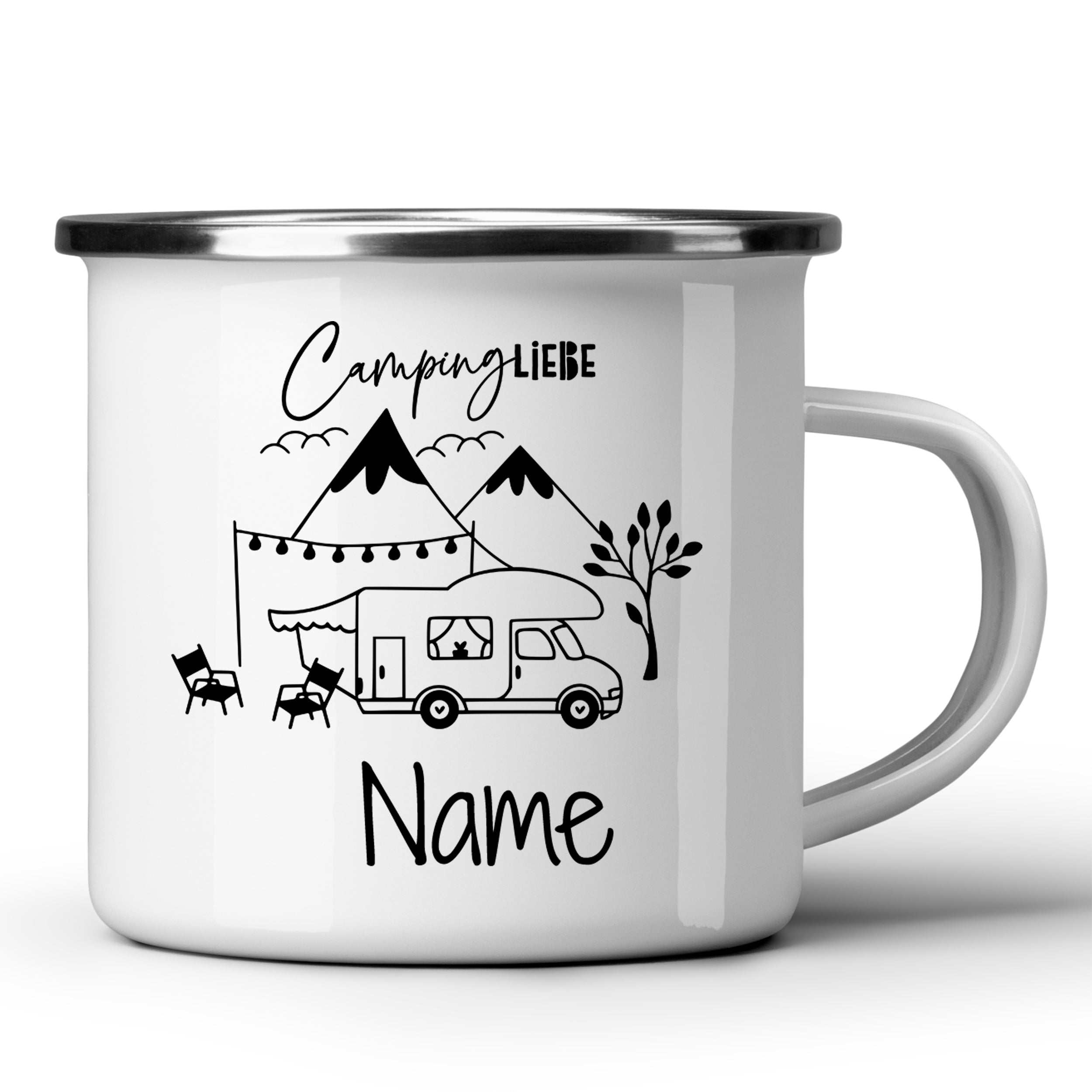 Emaille Becher Campingliebe