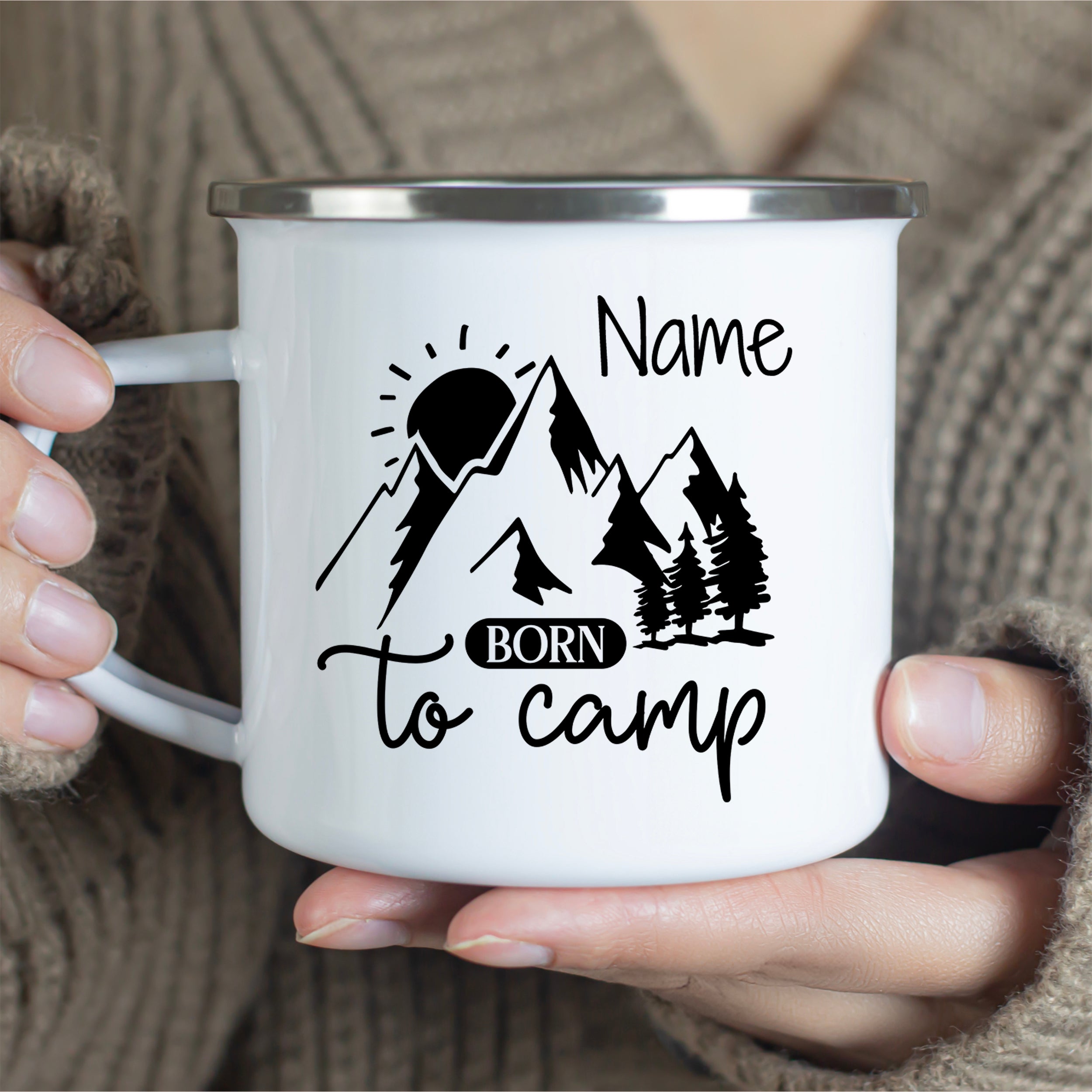 Emaille Becher Berglandschaft