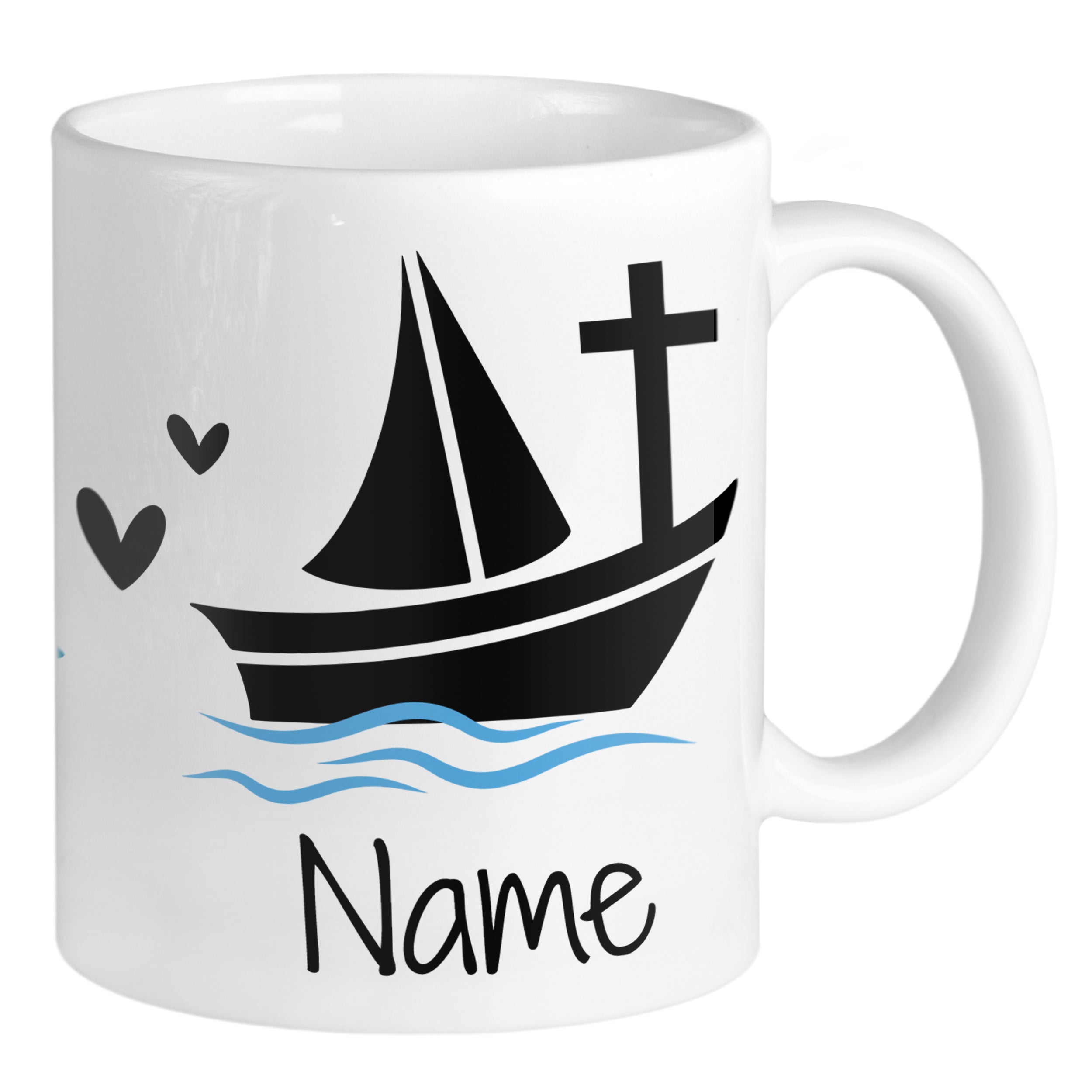 Tasse Segelboot zur Taufe