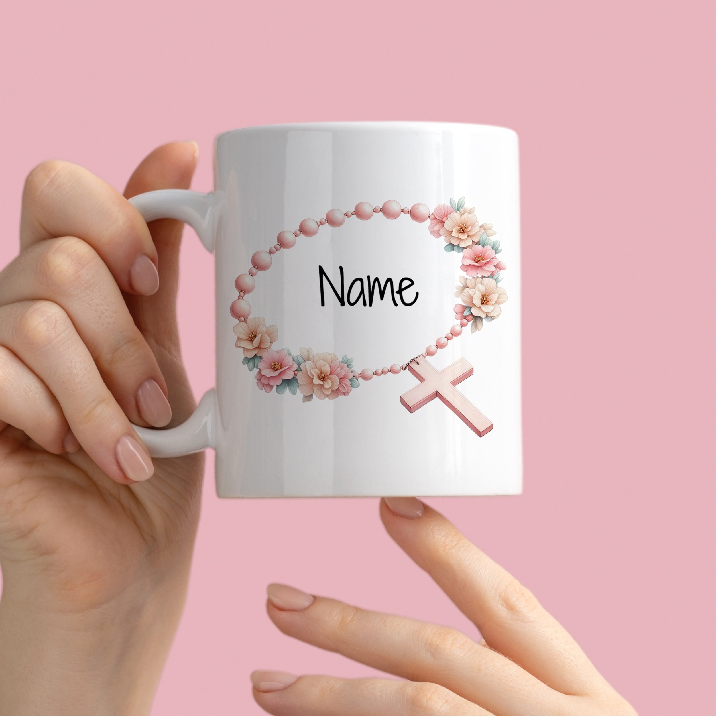Tasse mit Rosenkranz-Motiv - Für besondere Momente