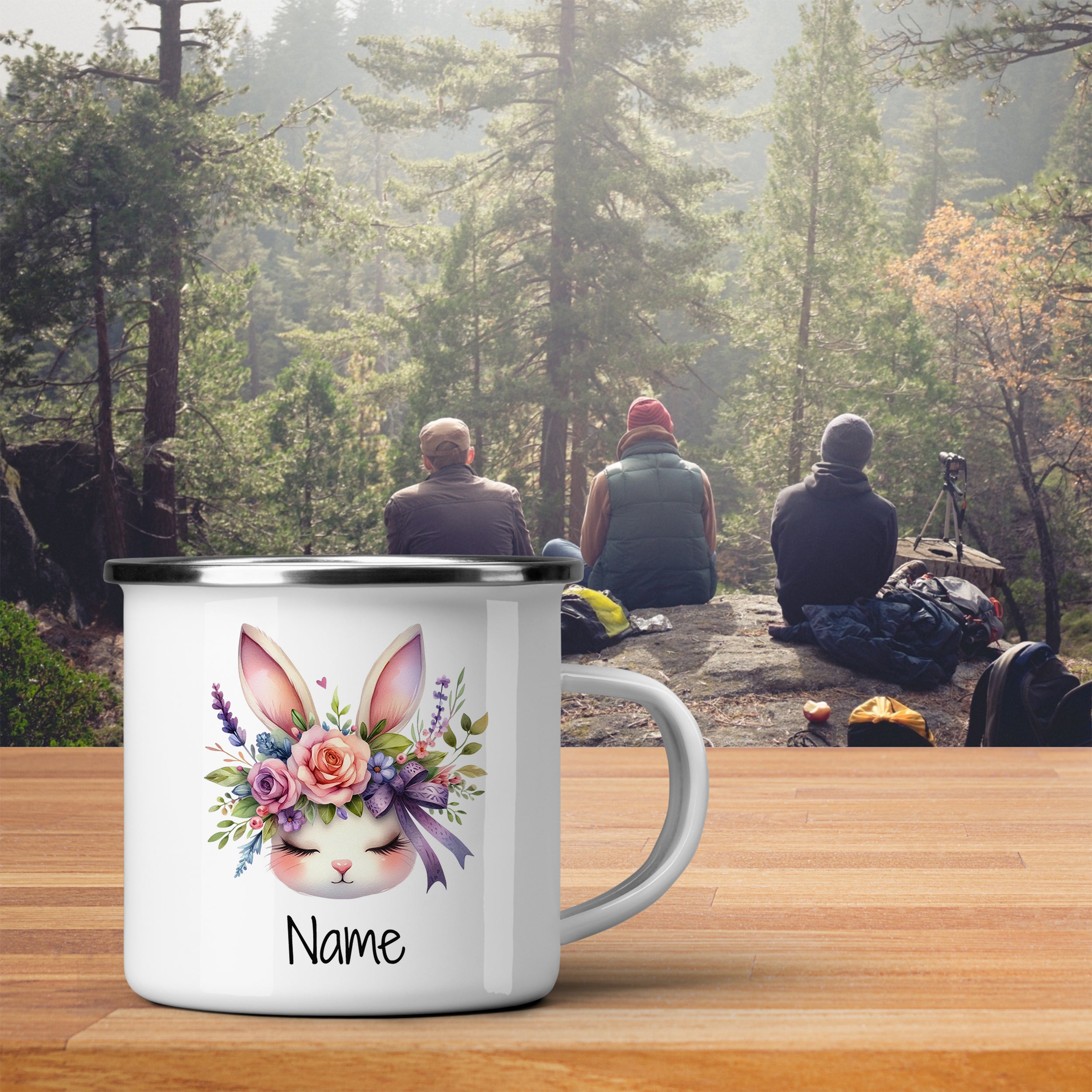 Personalisierte Emaille-Tasse Osterhase