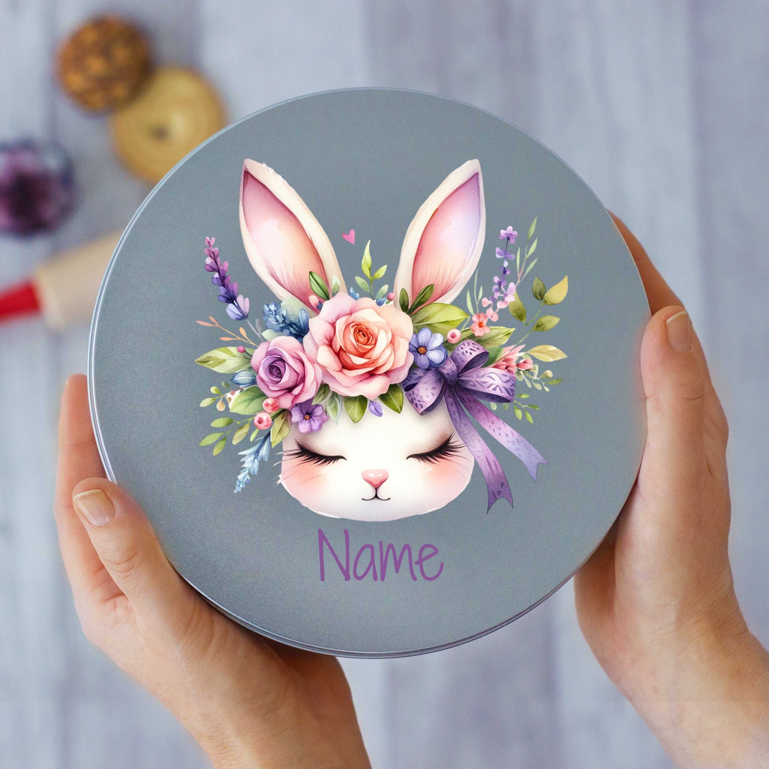 Keksdose mit Hasenmotiv