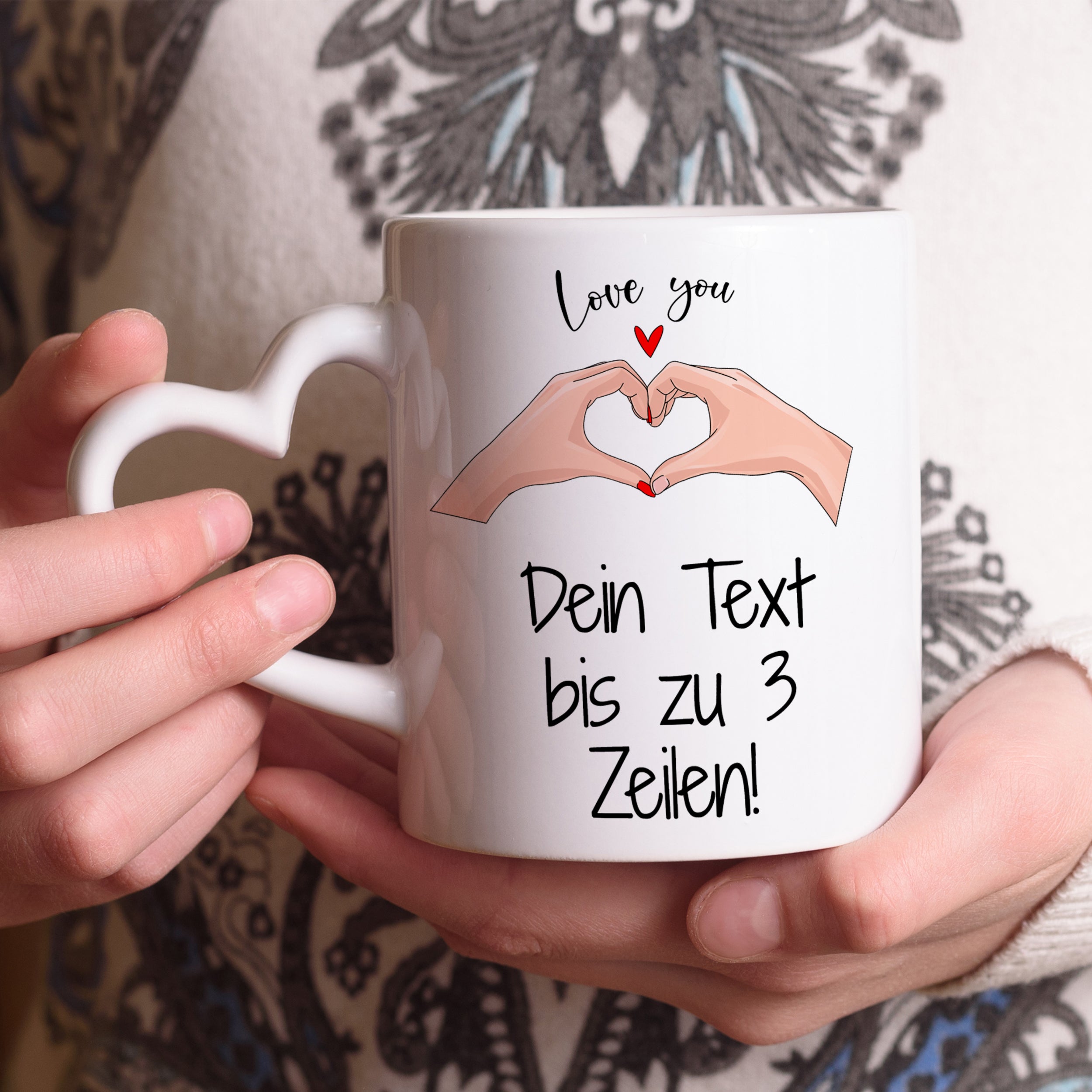 Tassen Set mit Herzmotiv - Liebevoll personalisierbar