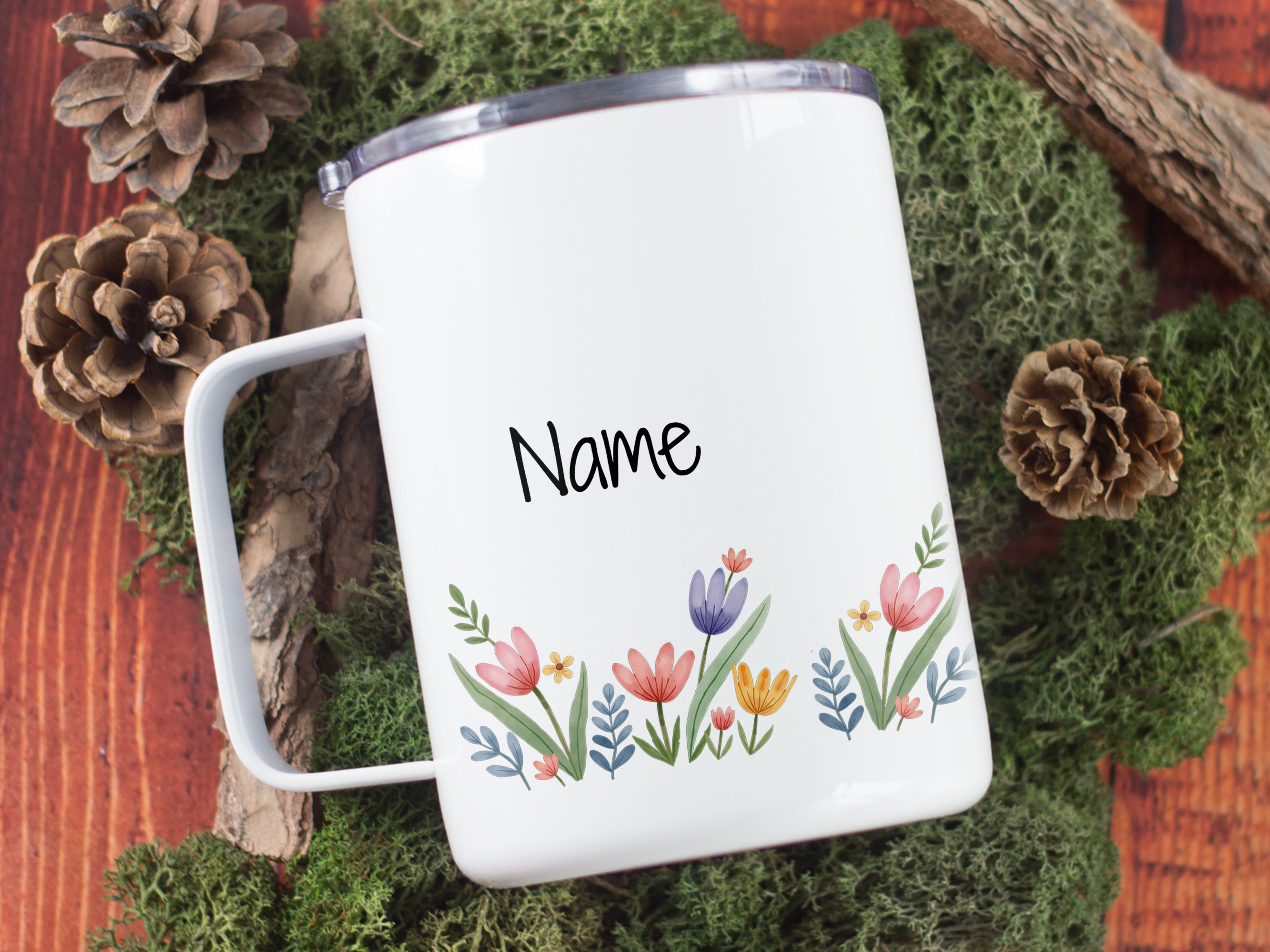 Wanderbecher mit Blumenmotiv - Deine persönliche Auszeit