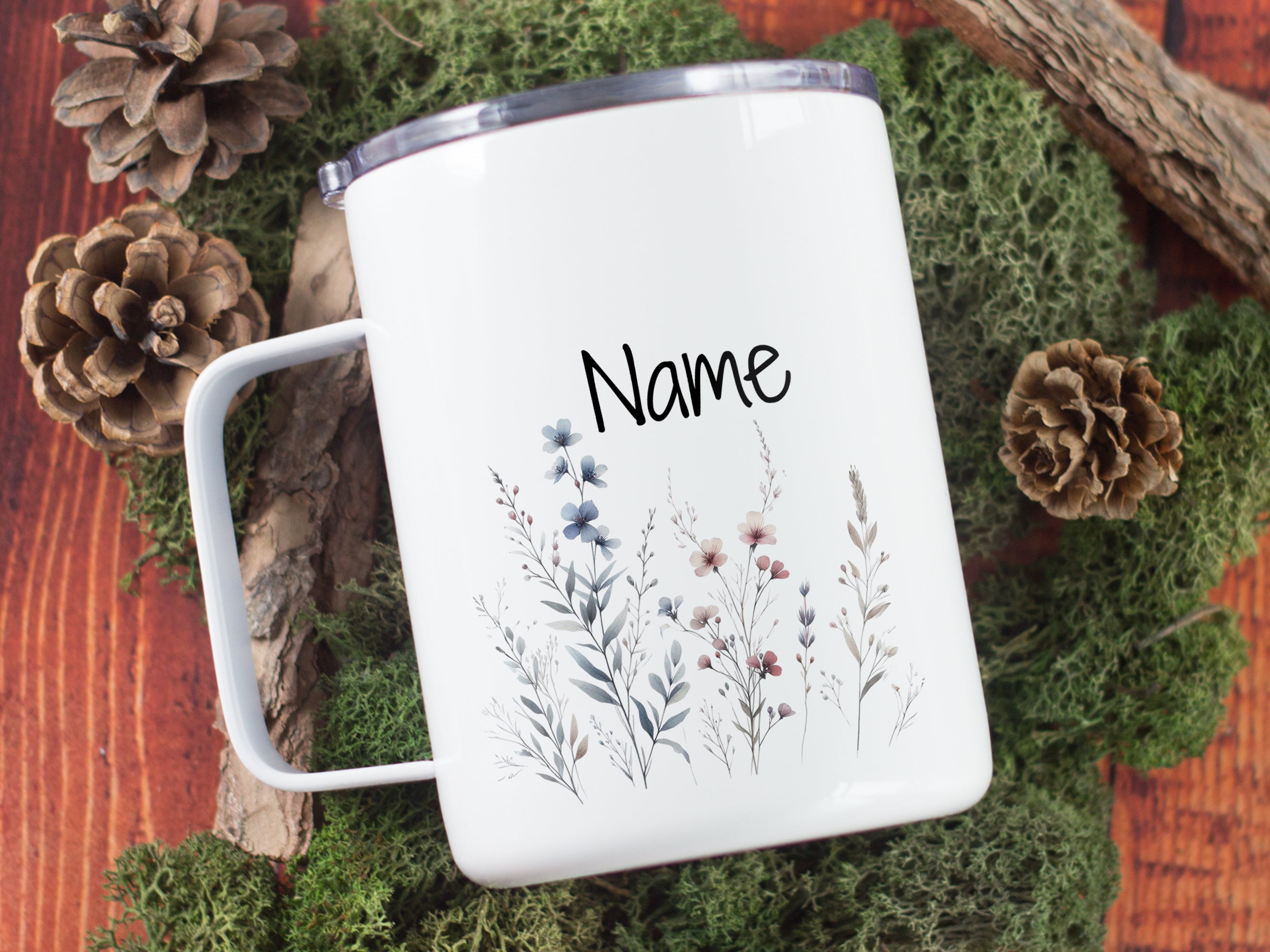 Wanderbecher mit Blumenmotiv - Für deine persönlichen Abenteuer