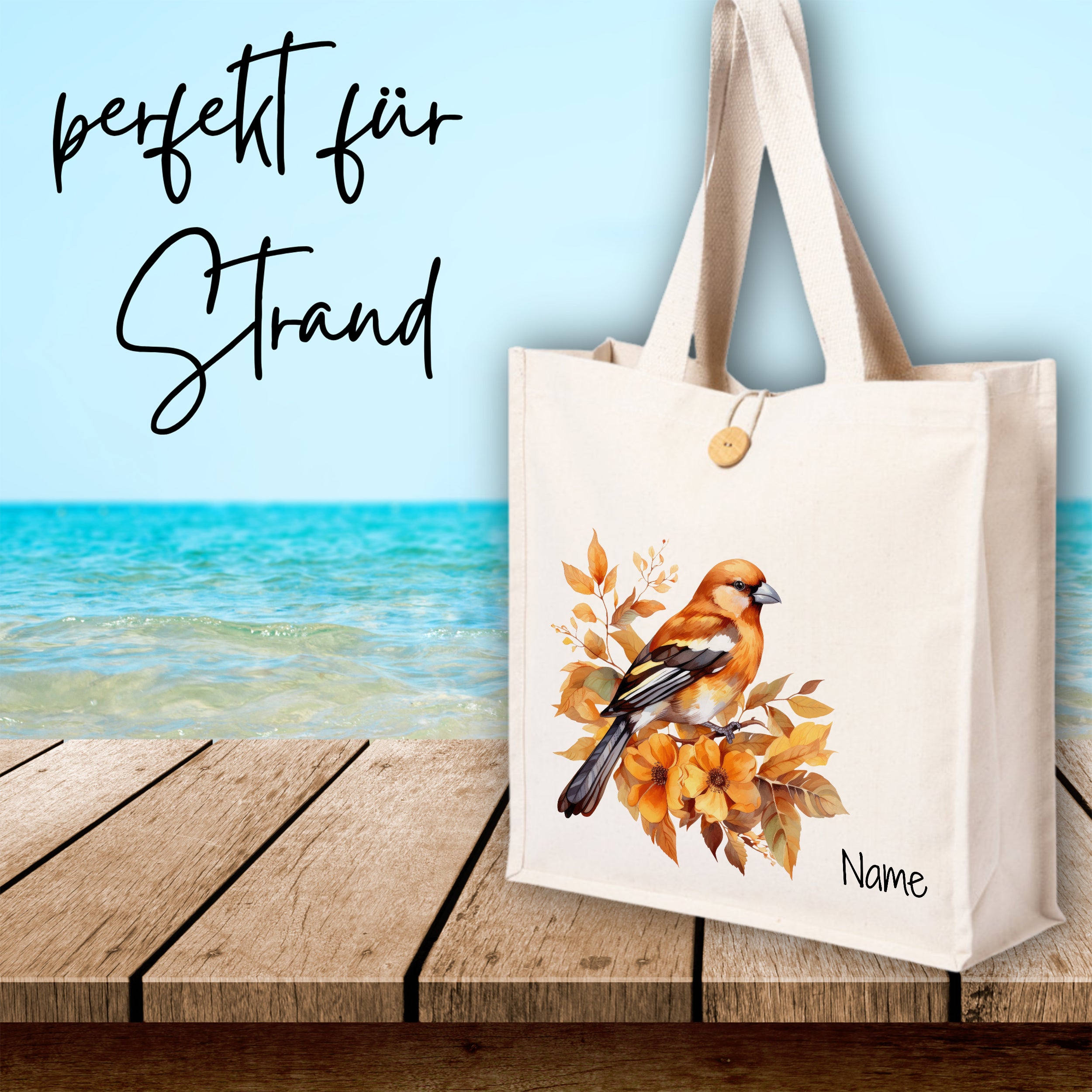 Tasche mit Rotkehlchen