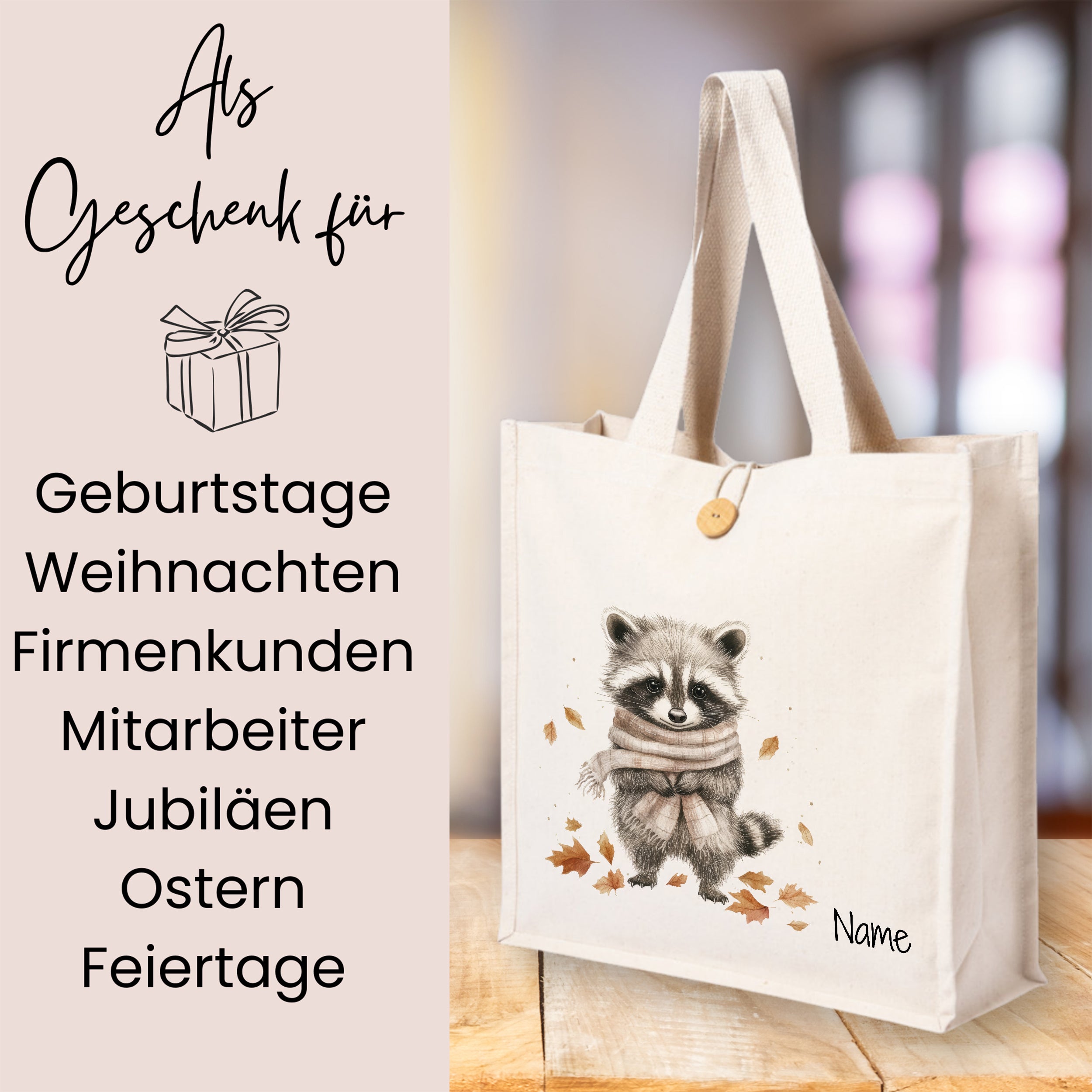 Tasche Waschbär
