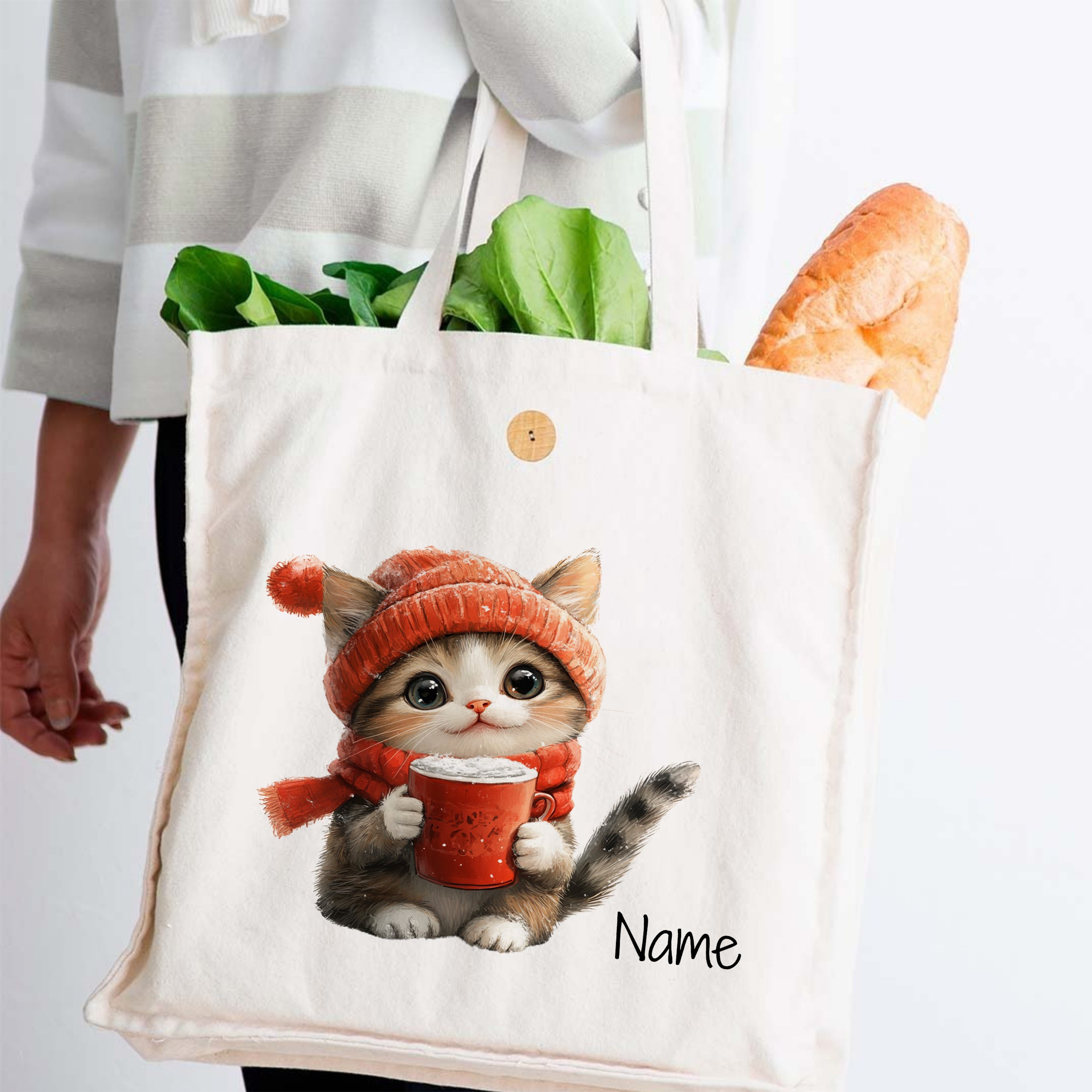 Tasche Katze mit Tasse