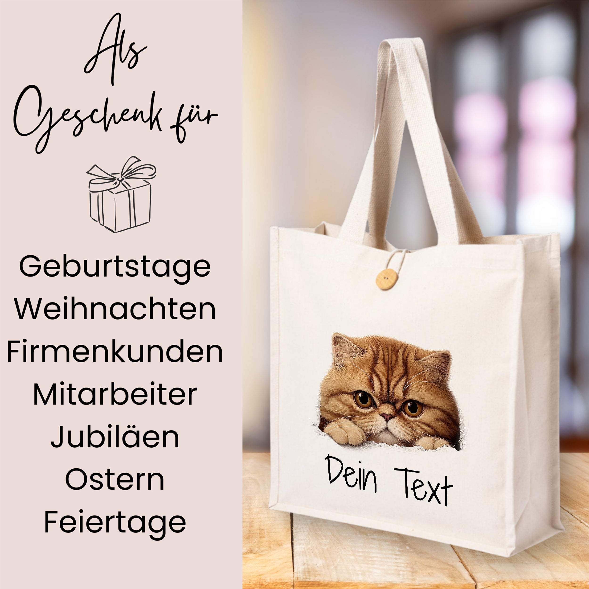 Tasche mit Katzenmotiv