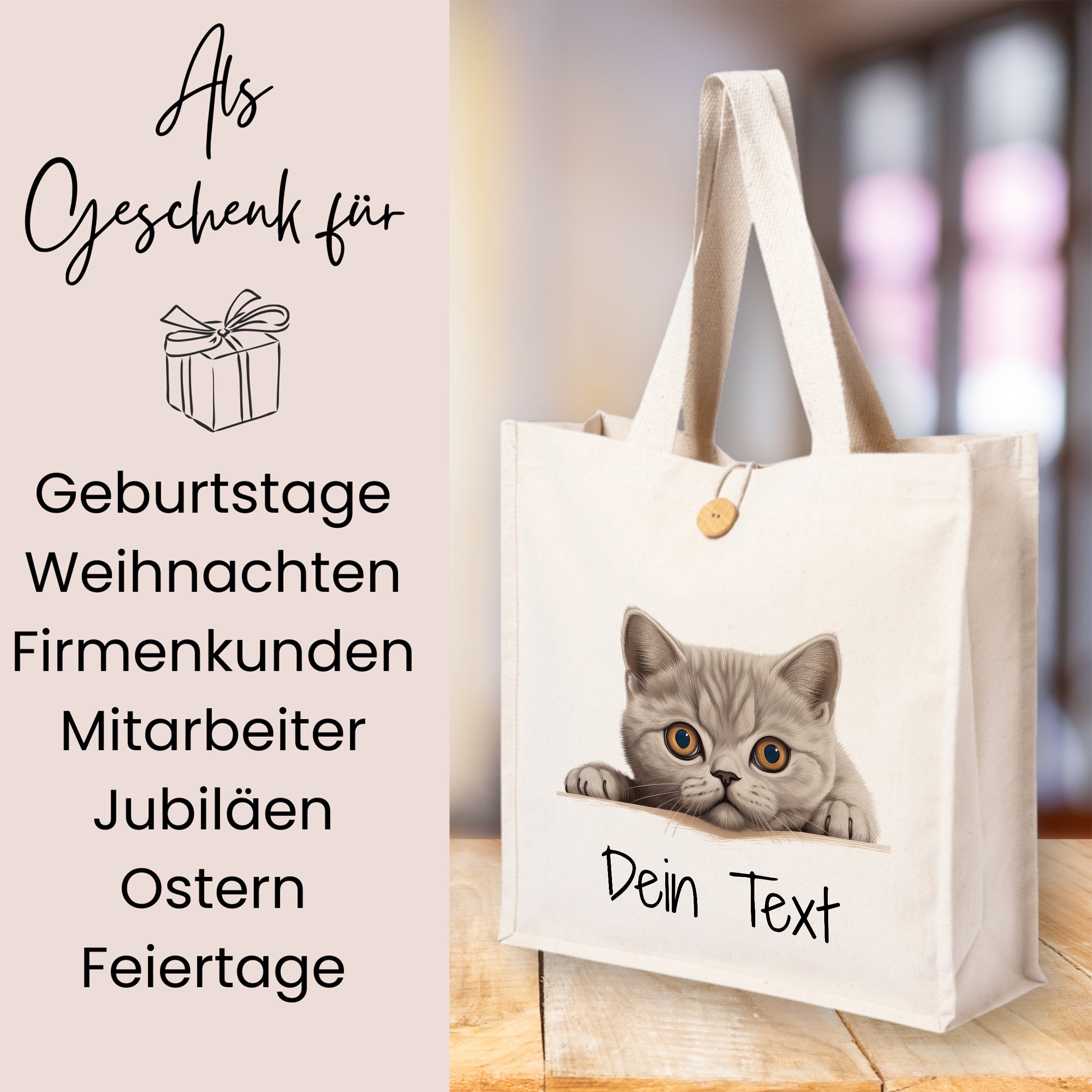 Tasche mit süßem Katzenmotiv