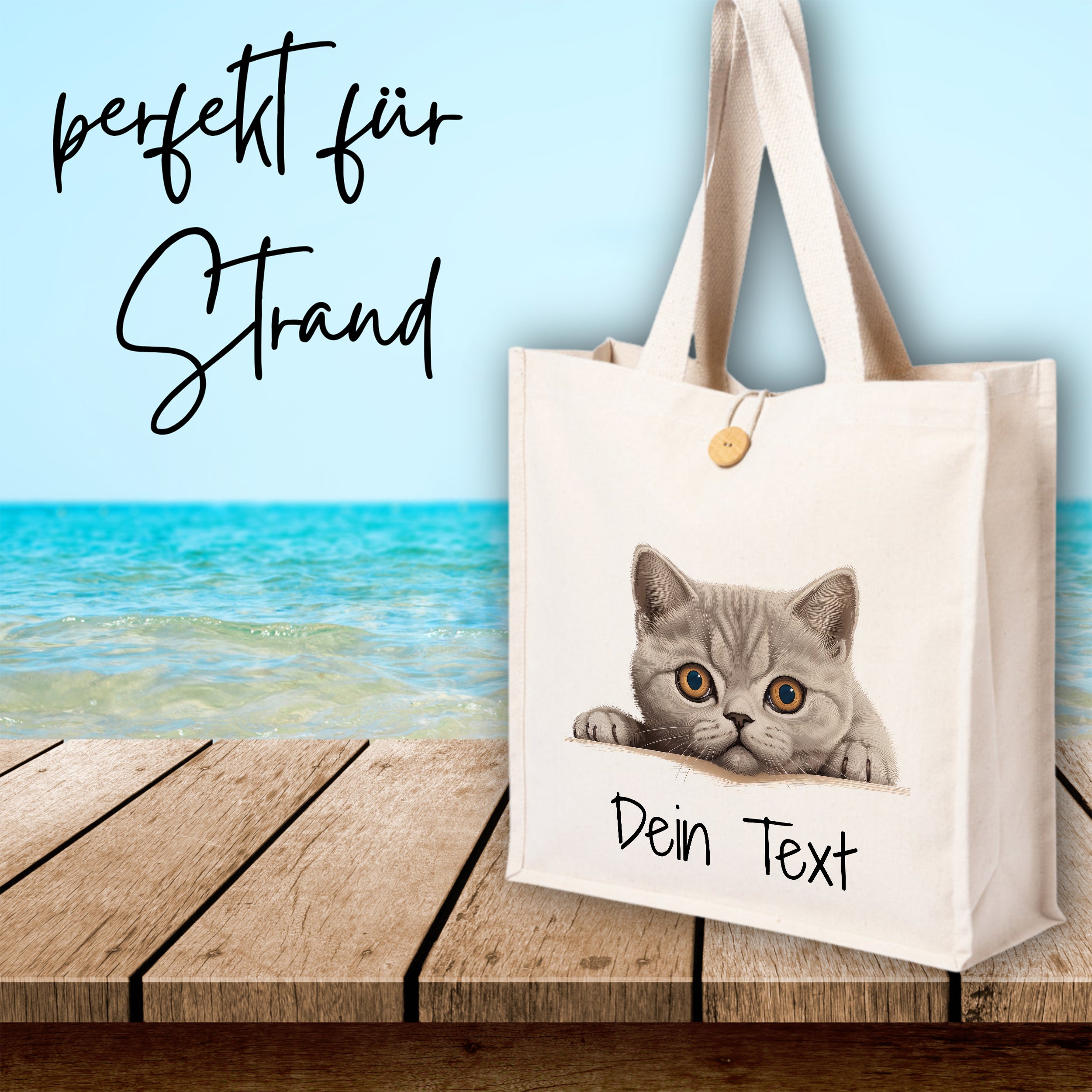 Tasche mit süßem Katzenmotiv