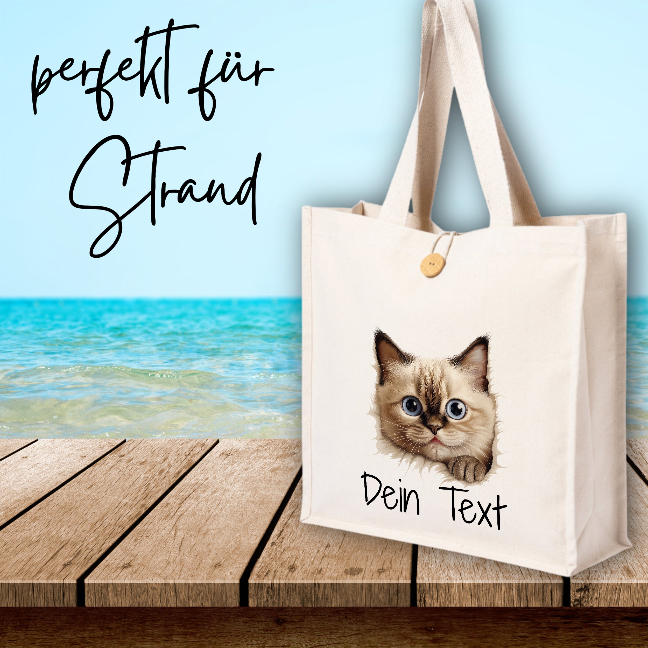 Tasche mit süßem Katzenmotiv