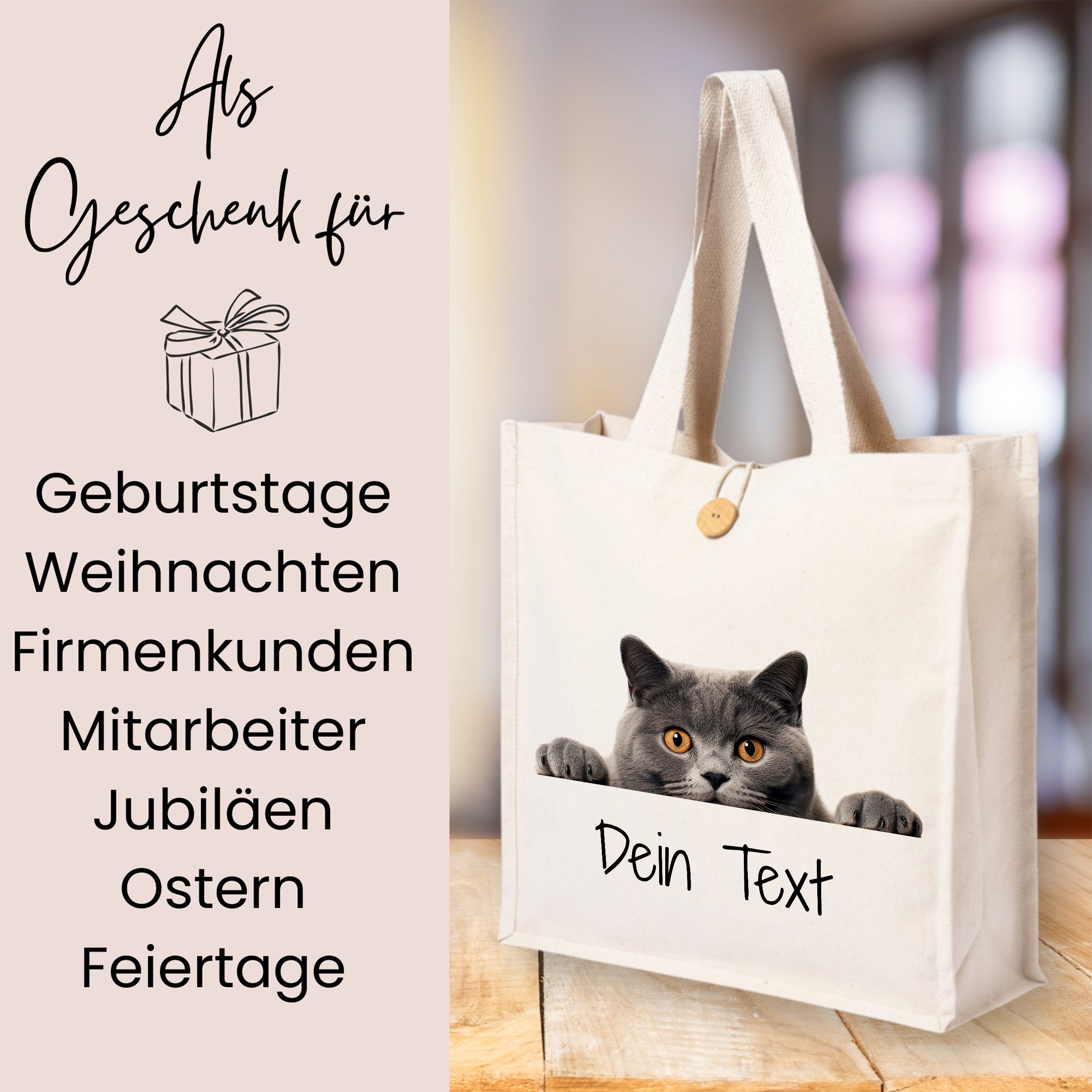 Tasche mit Katzenmotiv