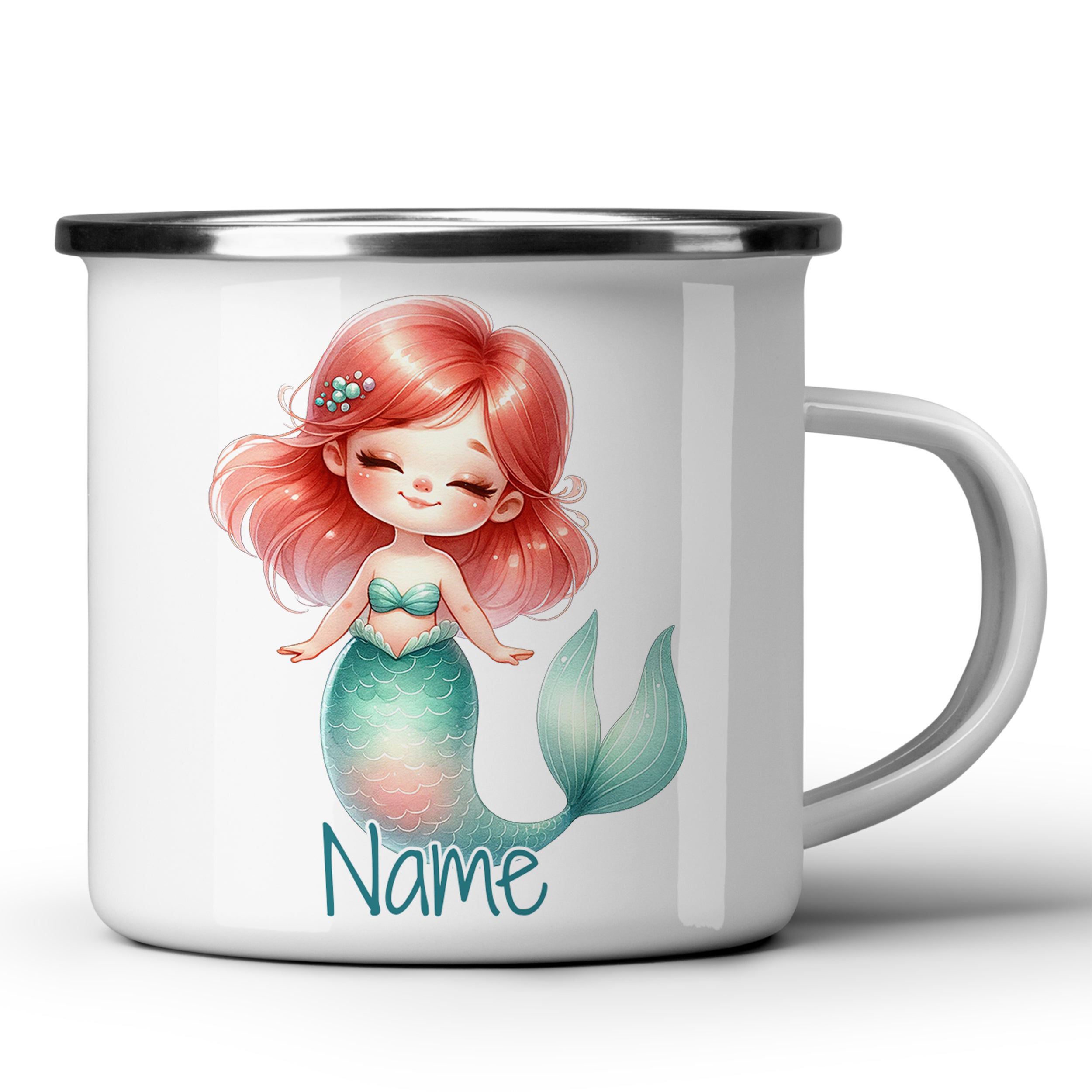 Emaille Becher Meerjungfrau