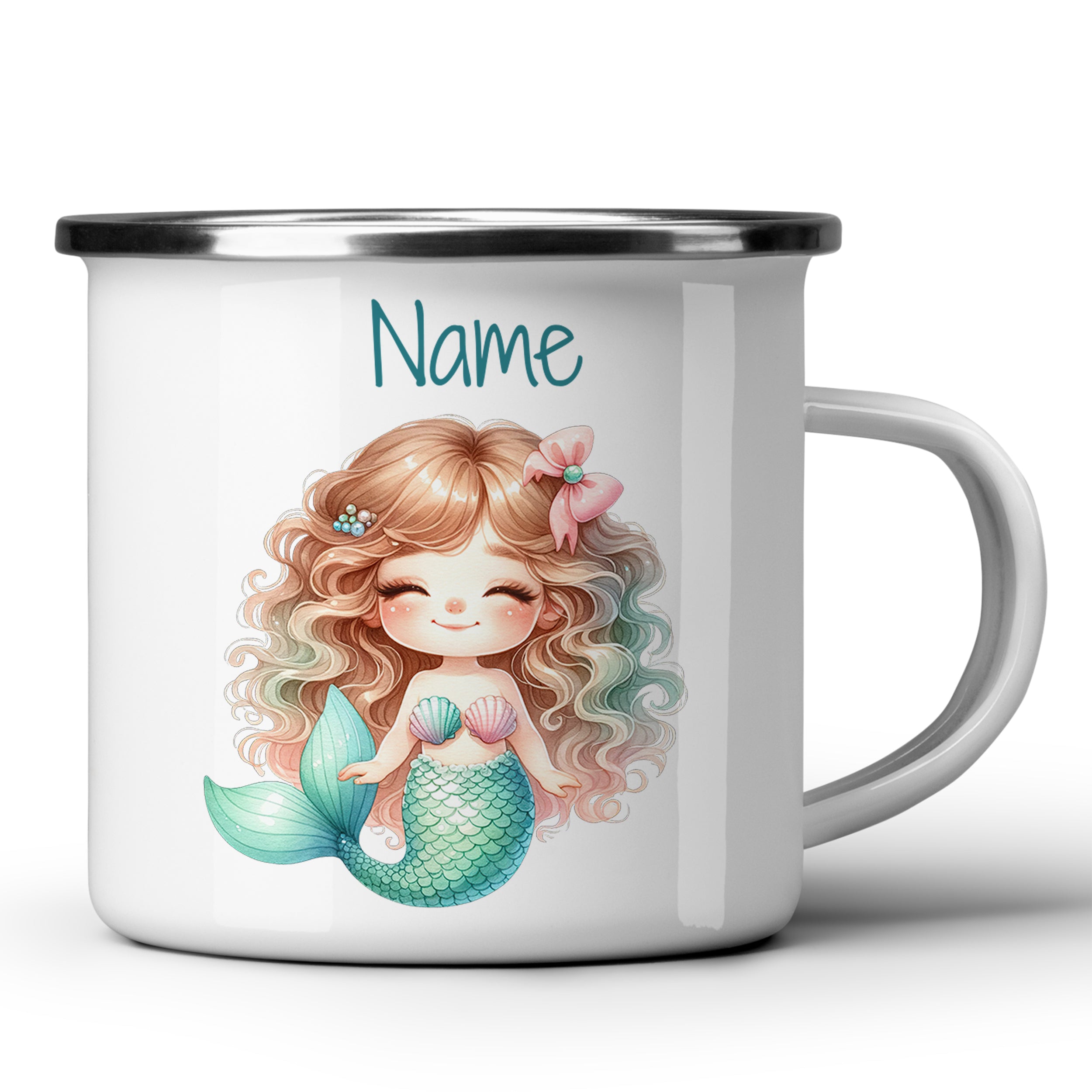 Emaille Becher Meerjungfrau