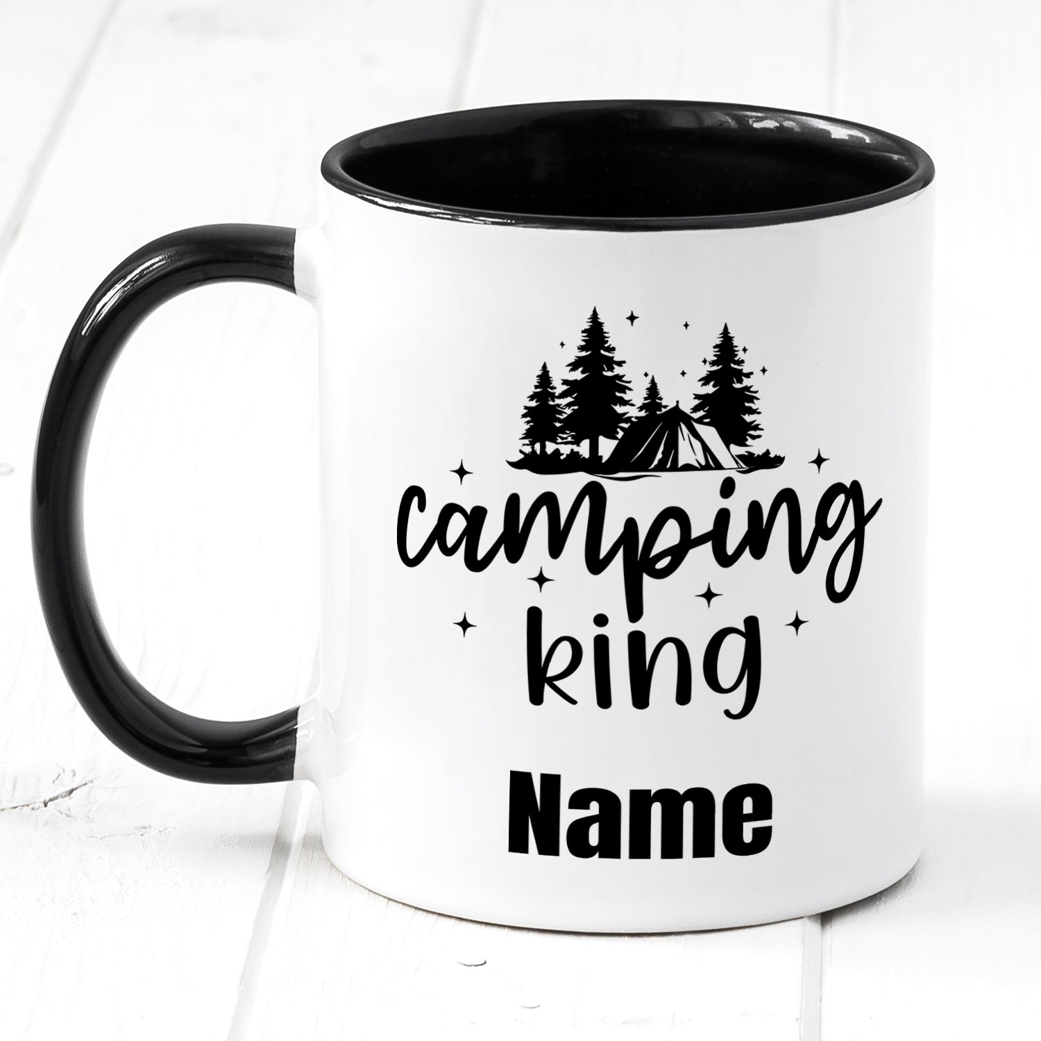 Camping Tasse mit personalisiertem Namen