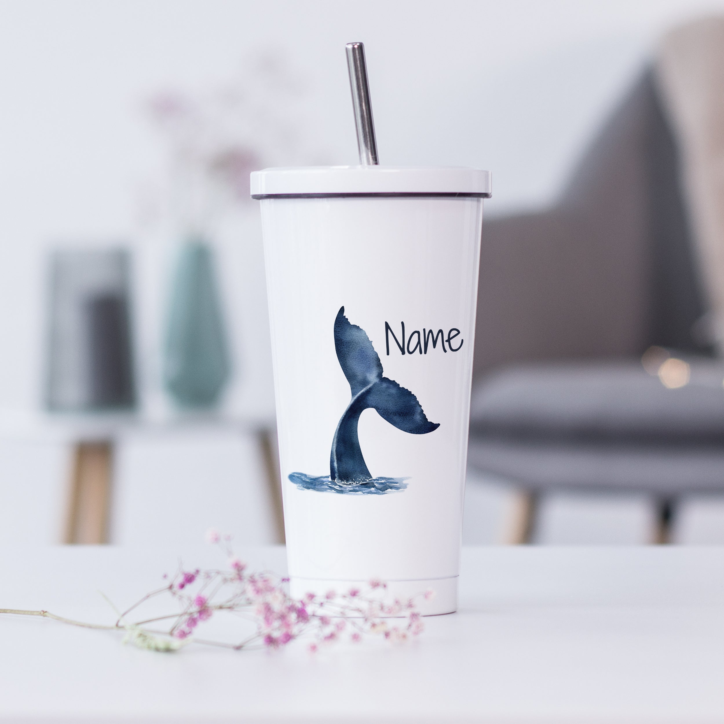 Trinkbecher Walfischmotiv