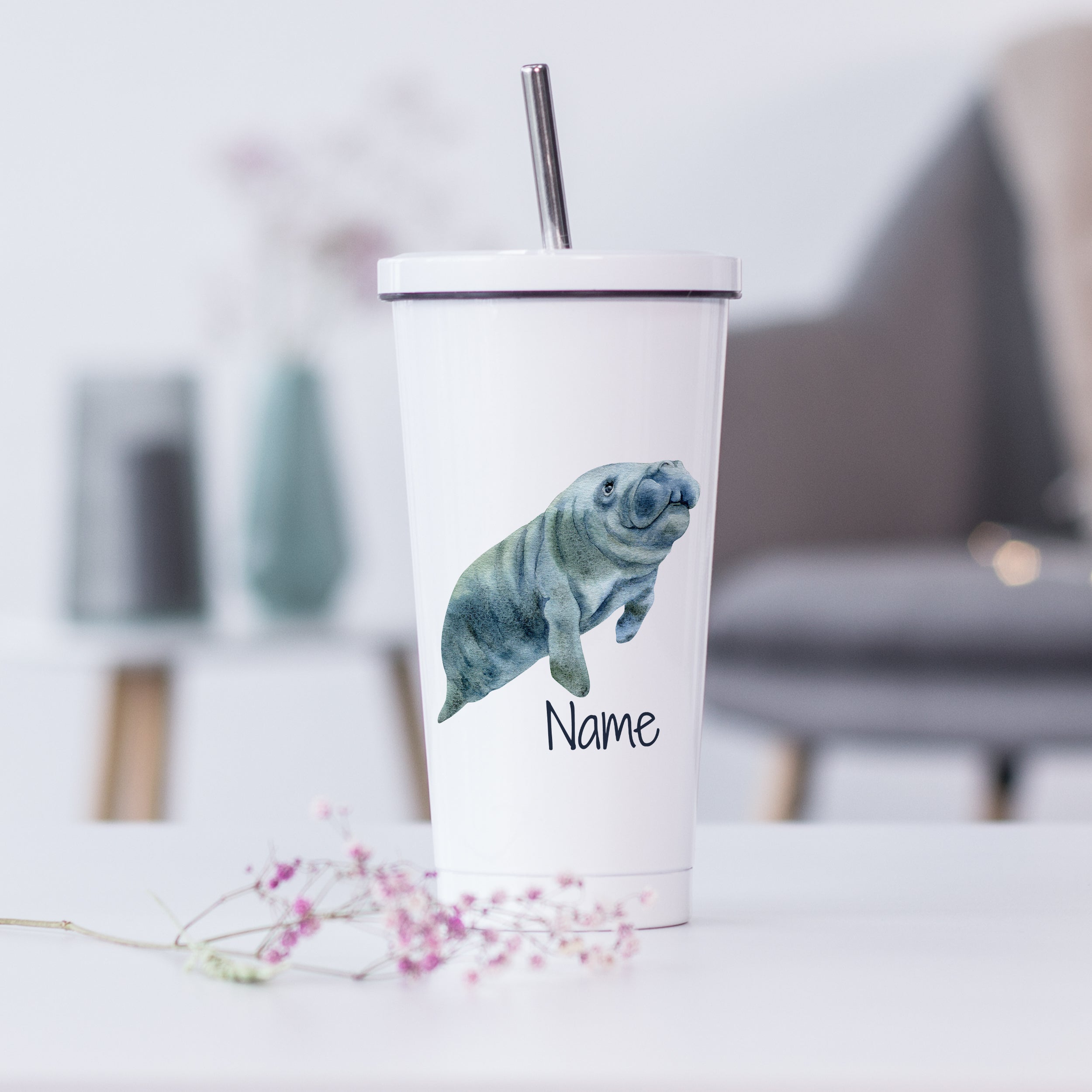 Trinkbecher mit Walross-Motiv