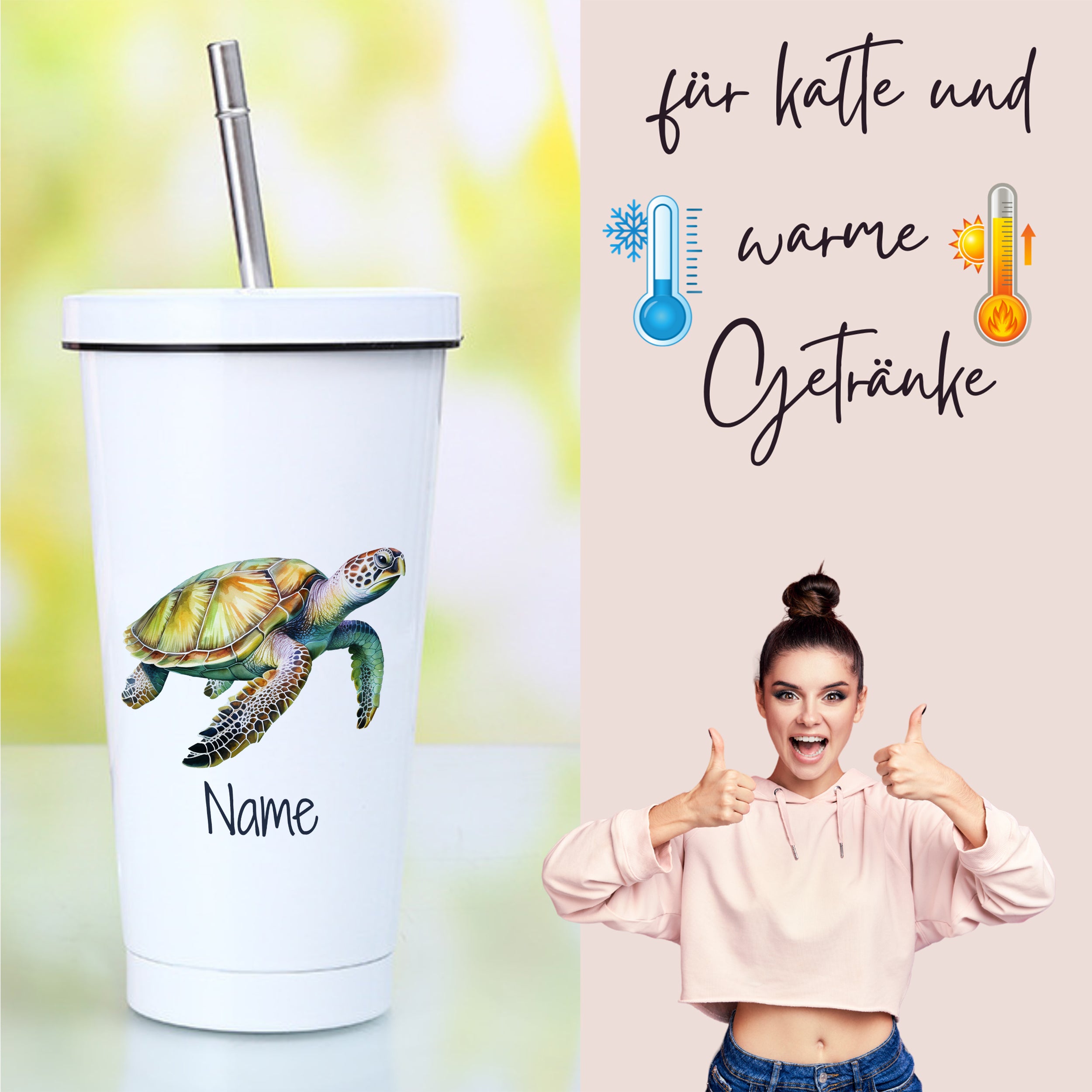 Trinkbecher mit Schildkröte