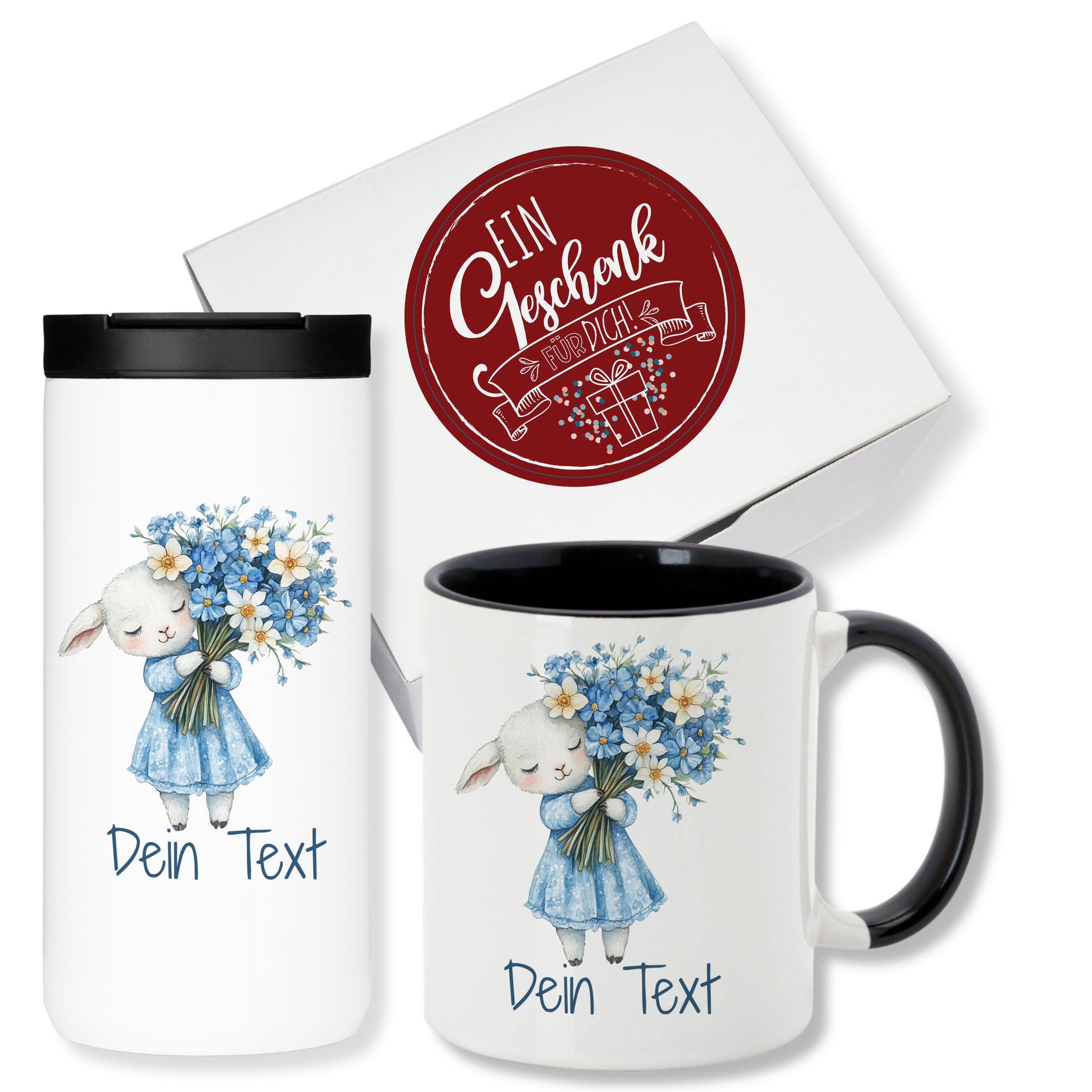 Geschenkset Kaffeebecher mit Tasse - Für kleine Glücksmomente