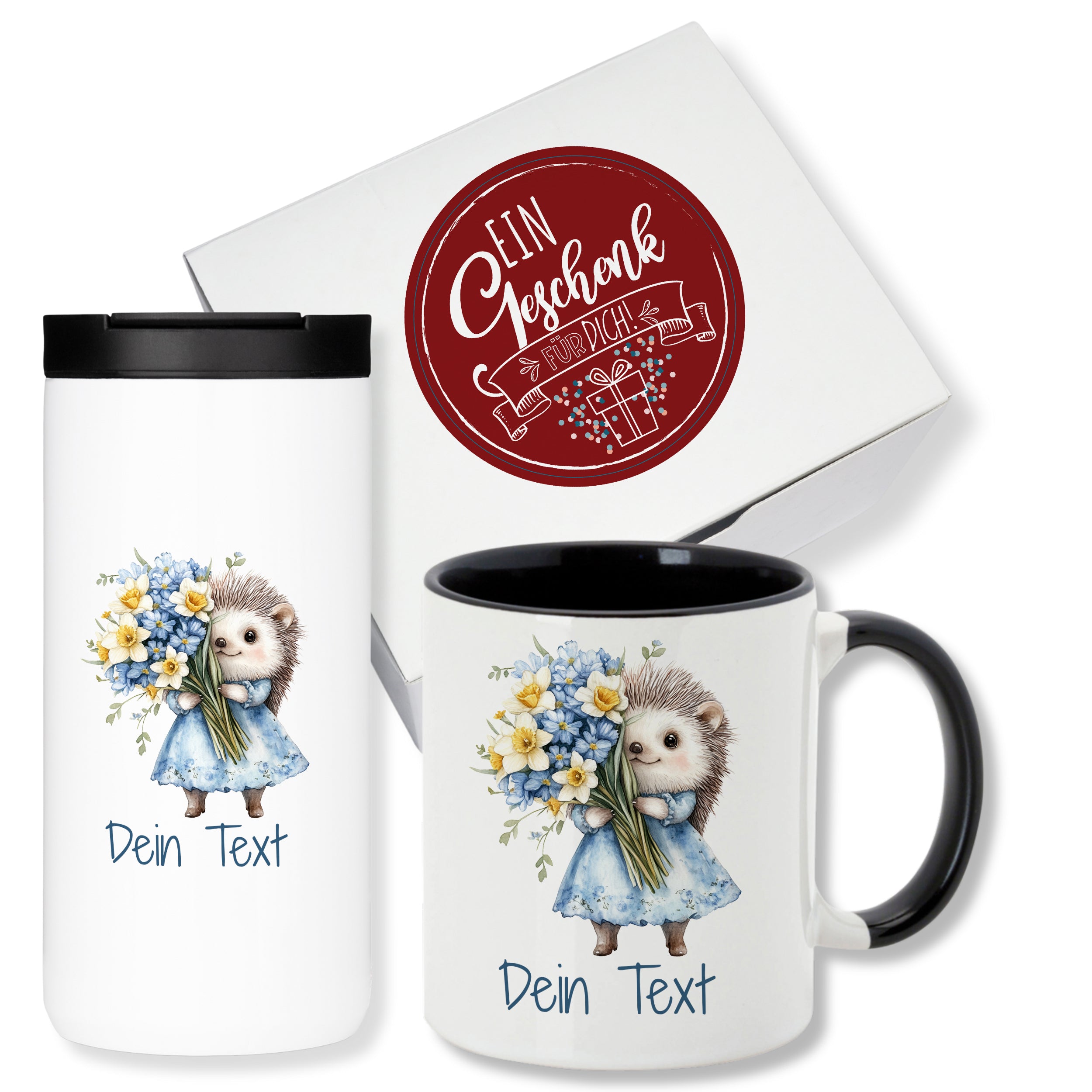 Geschenkset Kaffeebecher mit Tasse - Ein Lächeln für jeden Tag