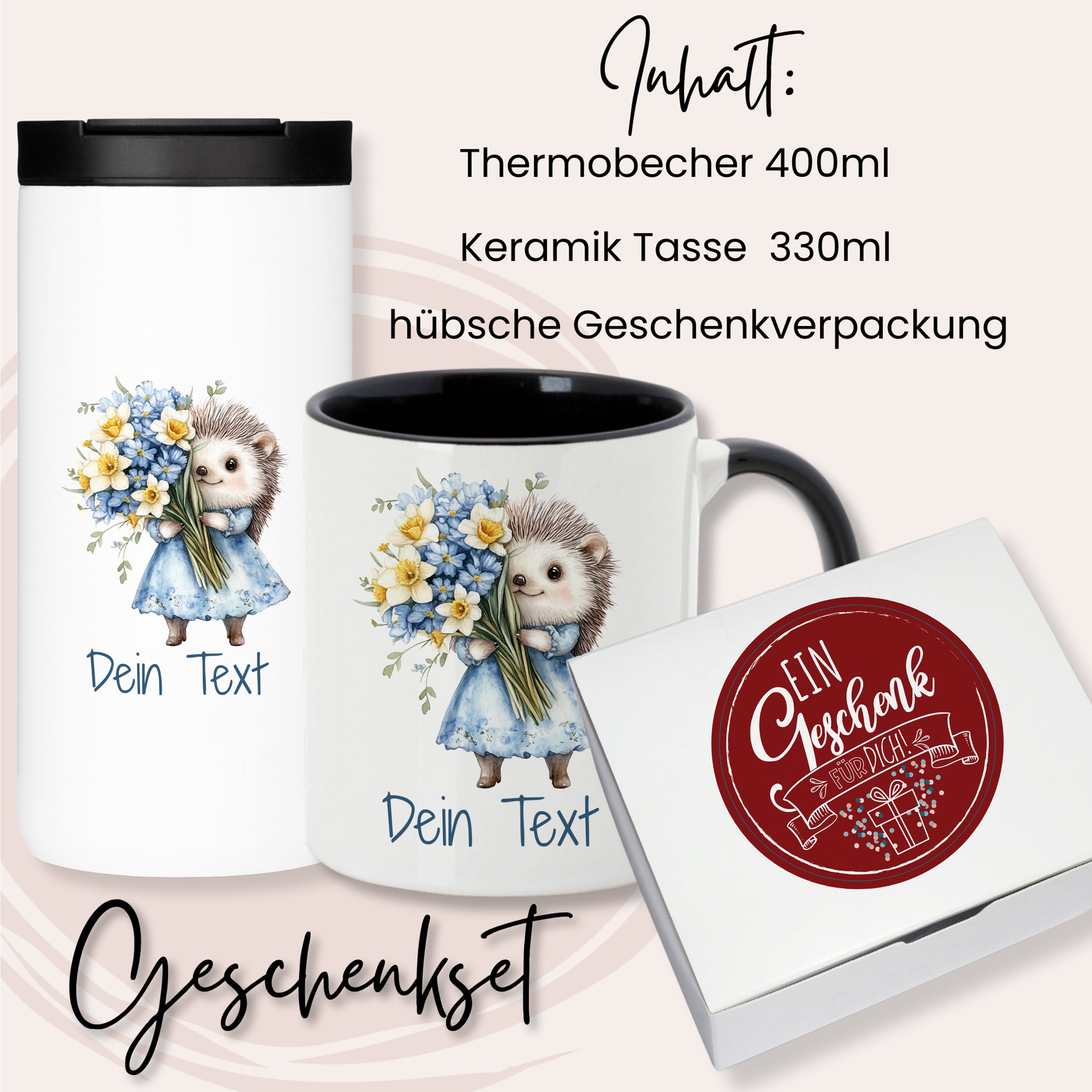 Geschenkset Kaffeebecher mit Tasse - Ein Lächeln für jeden Tag