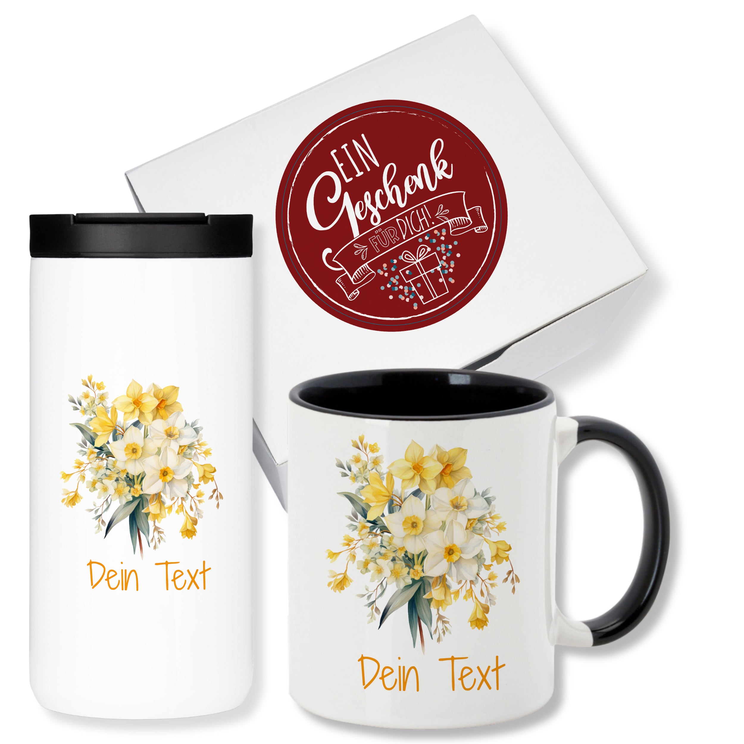 Geschenkset Kaffeebecher mit Tasse - Blühende Frühlingsfreude