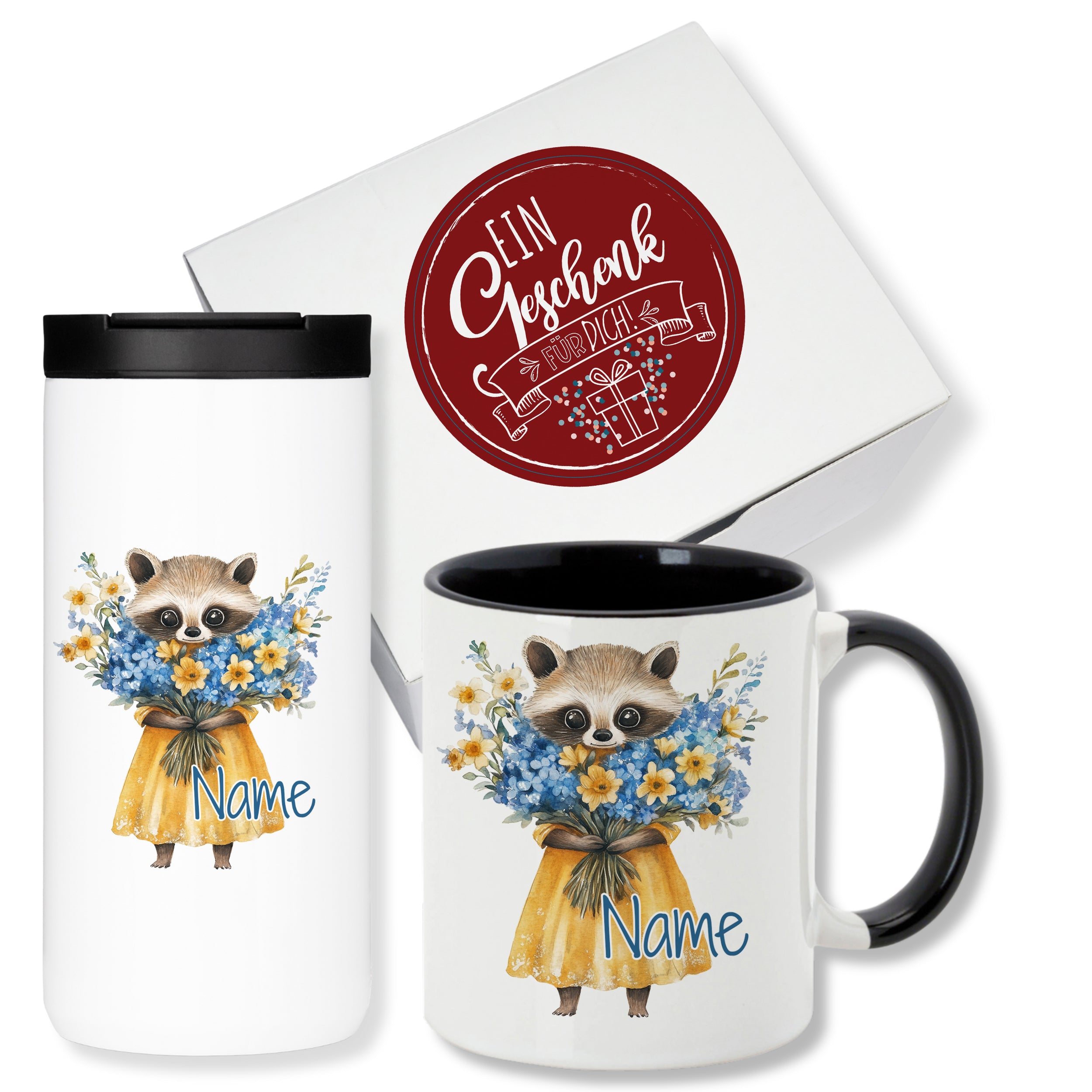 Geschenkset Kaffeebecher mit Tasse - Für Tierliebhaber