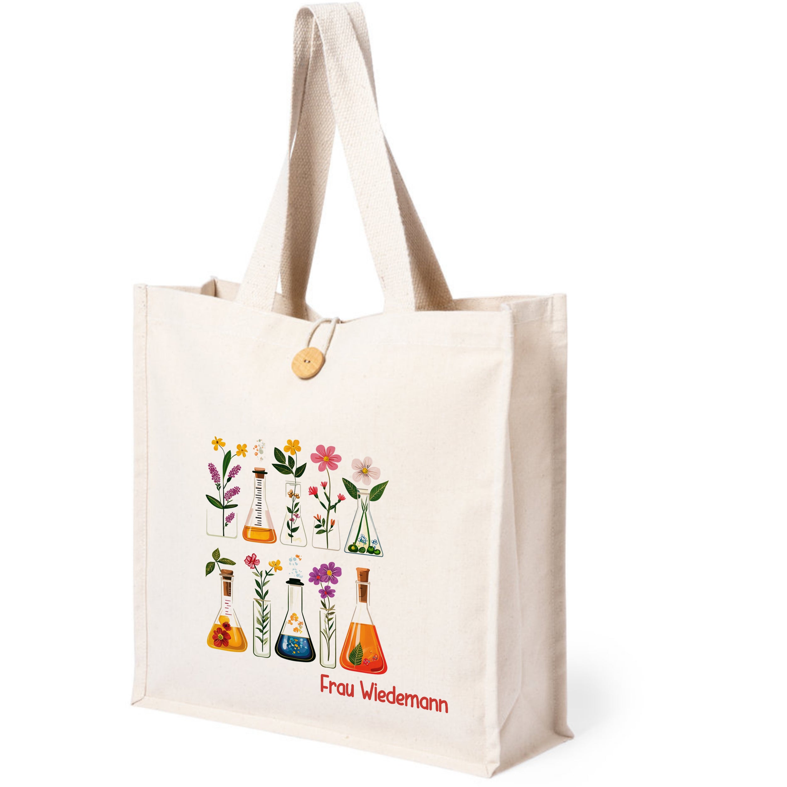 Tasche Knopf mit Blumenmotiv