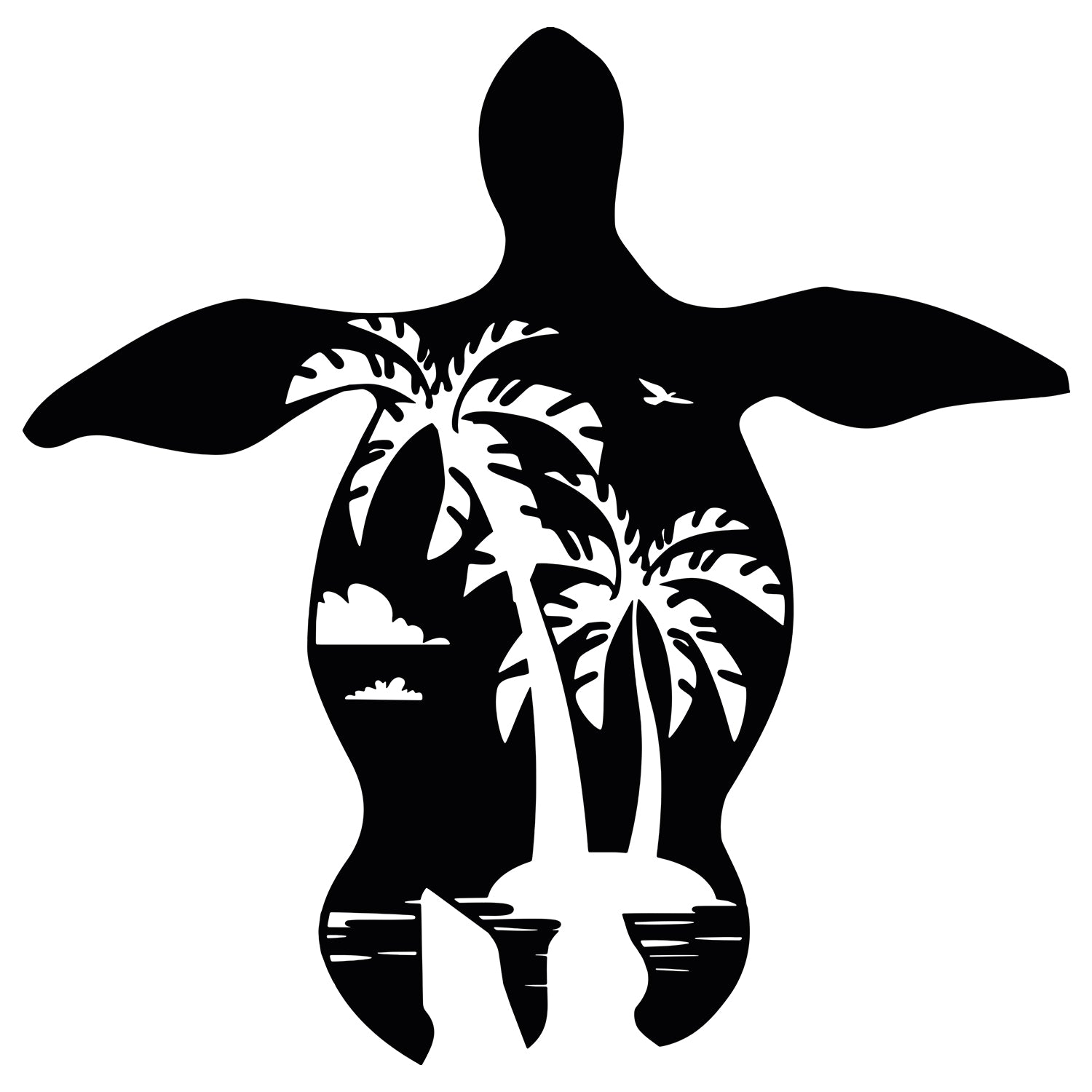 Wandtattoo Schildkröte mit Palmen