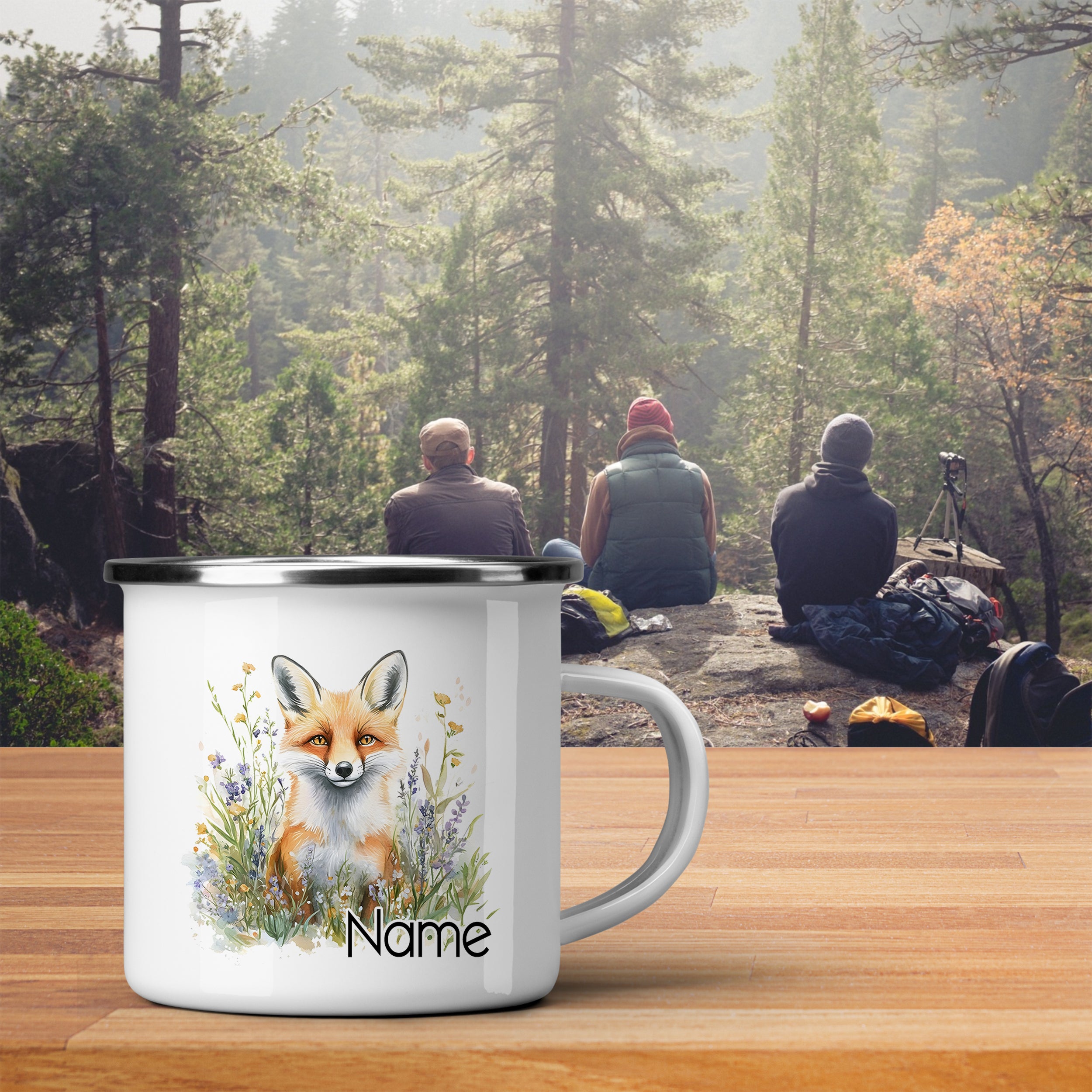 Emaille Becher Fuchs