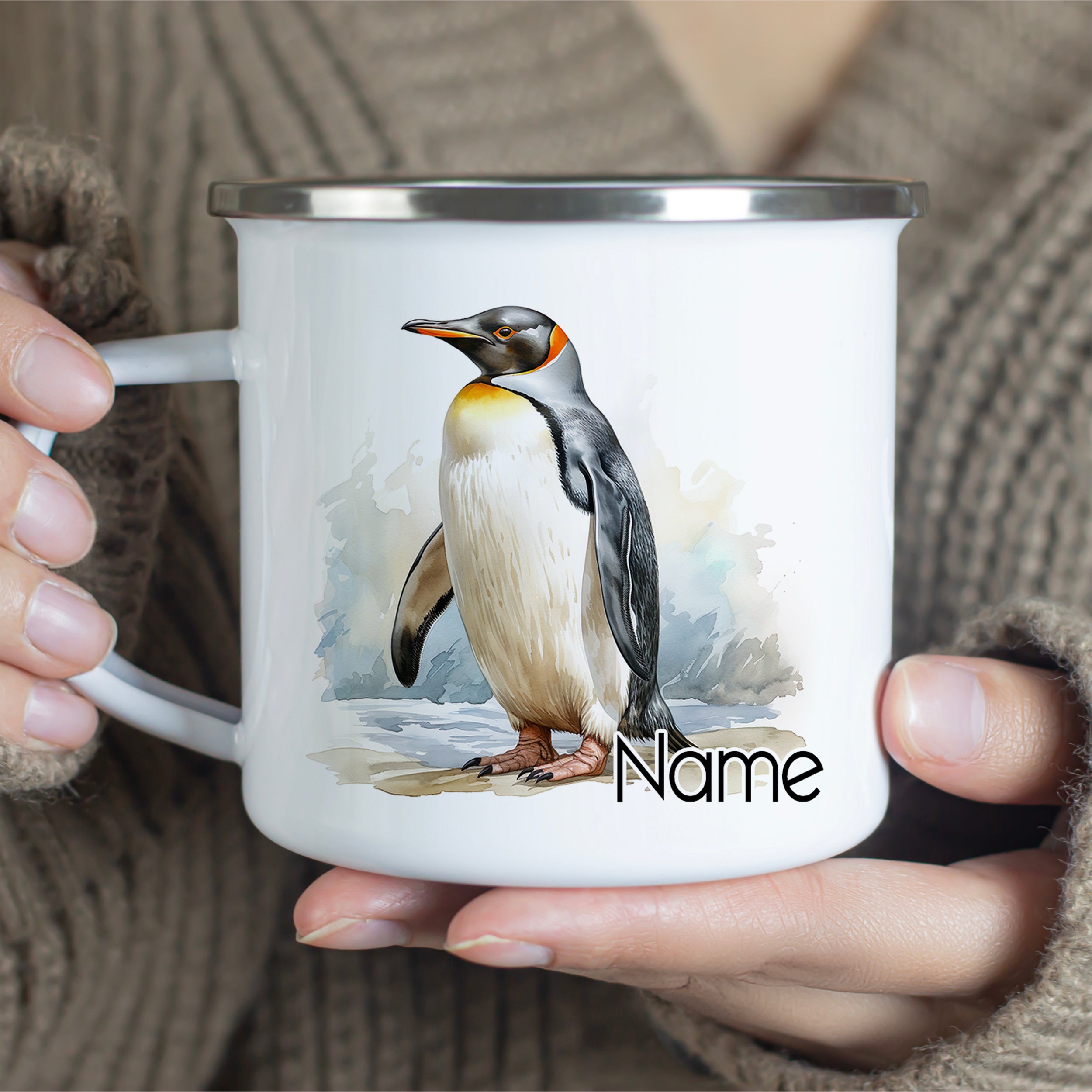 Emaille Becher Pinguin