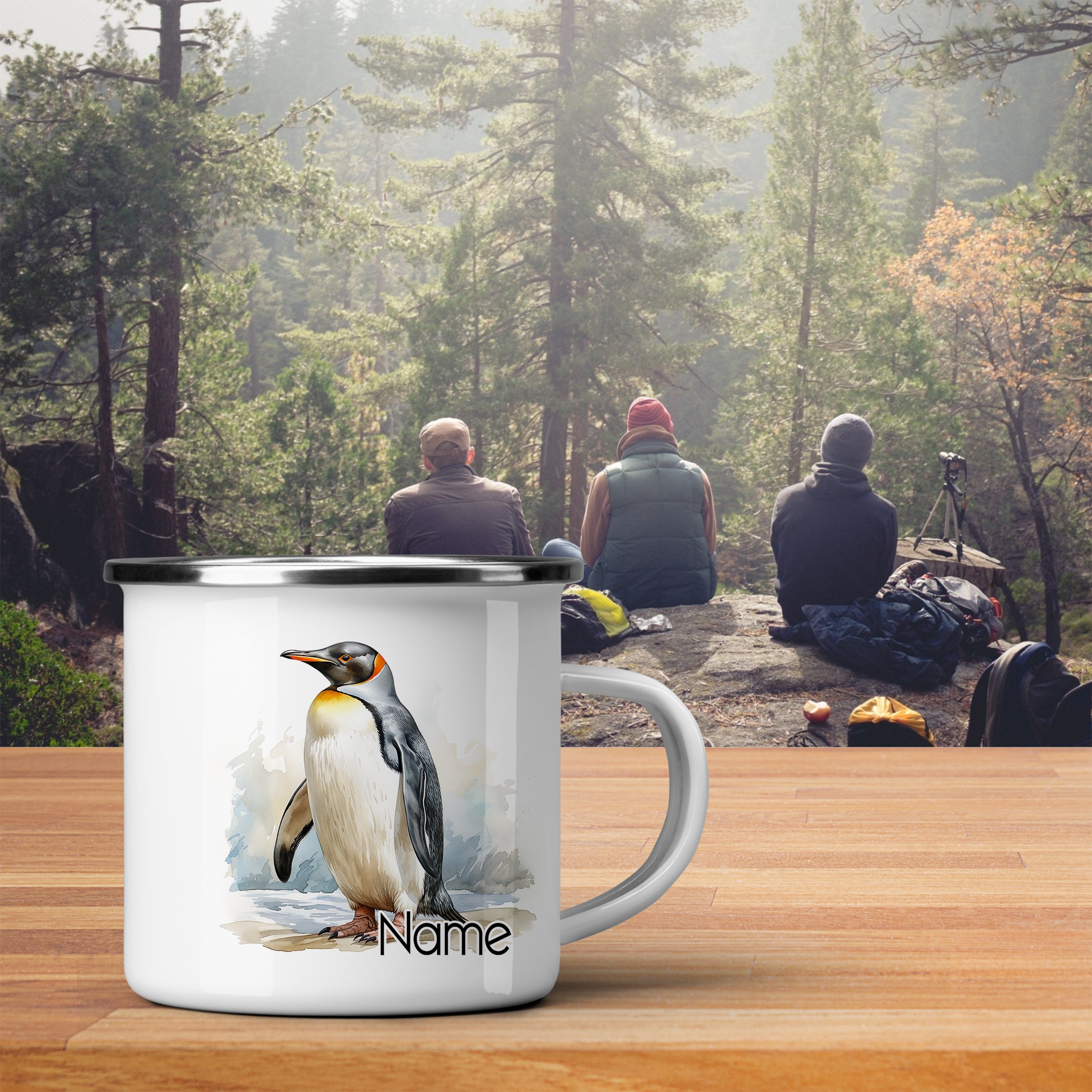 Emaille Becher Pinguin