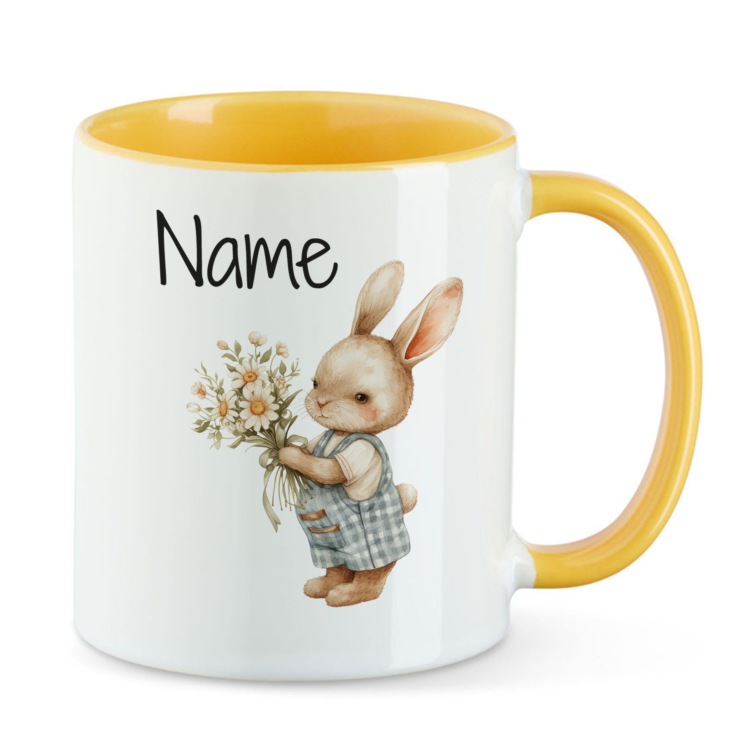 Tasse Hase mit Blumen