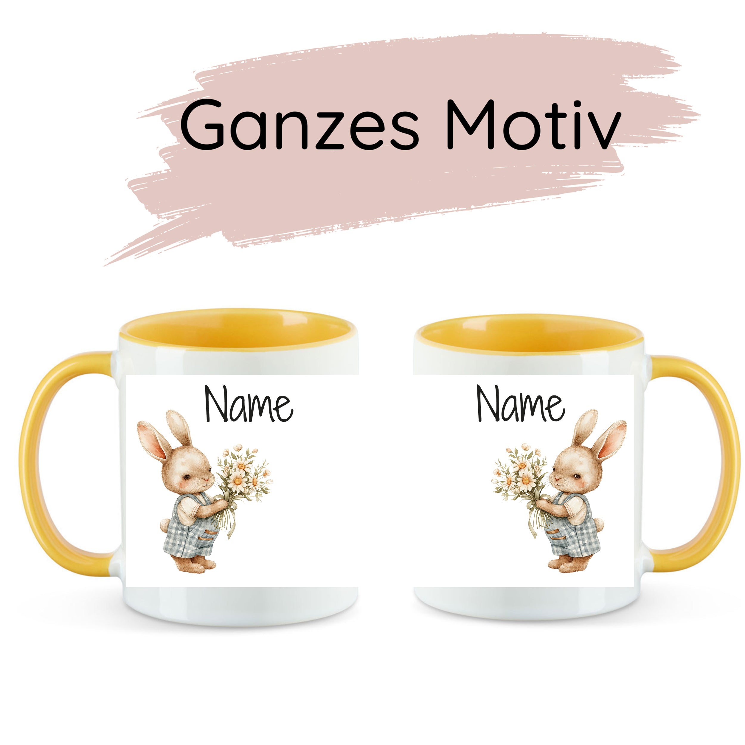 Tasse Hase mit Blumen