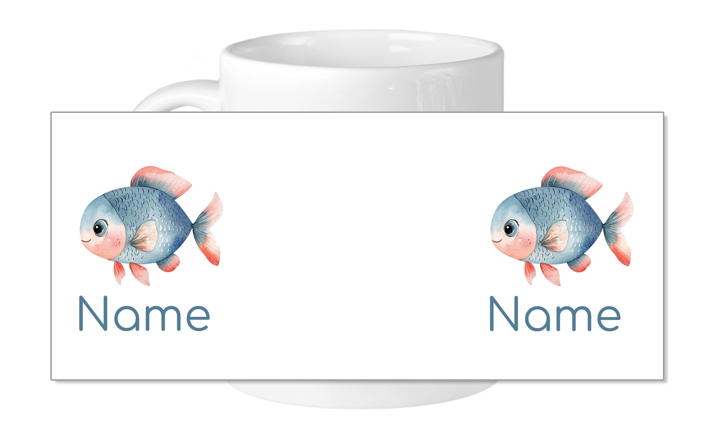 Tasse mit Fischmotiv