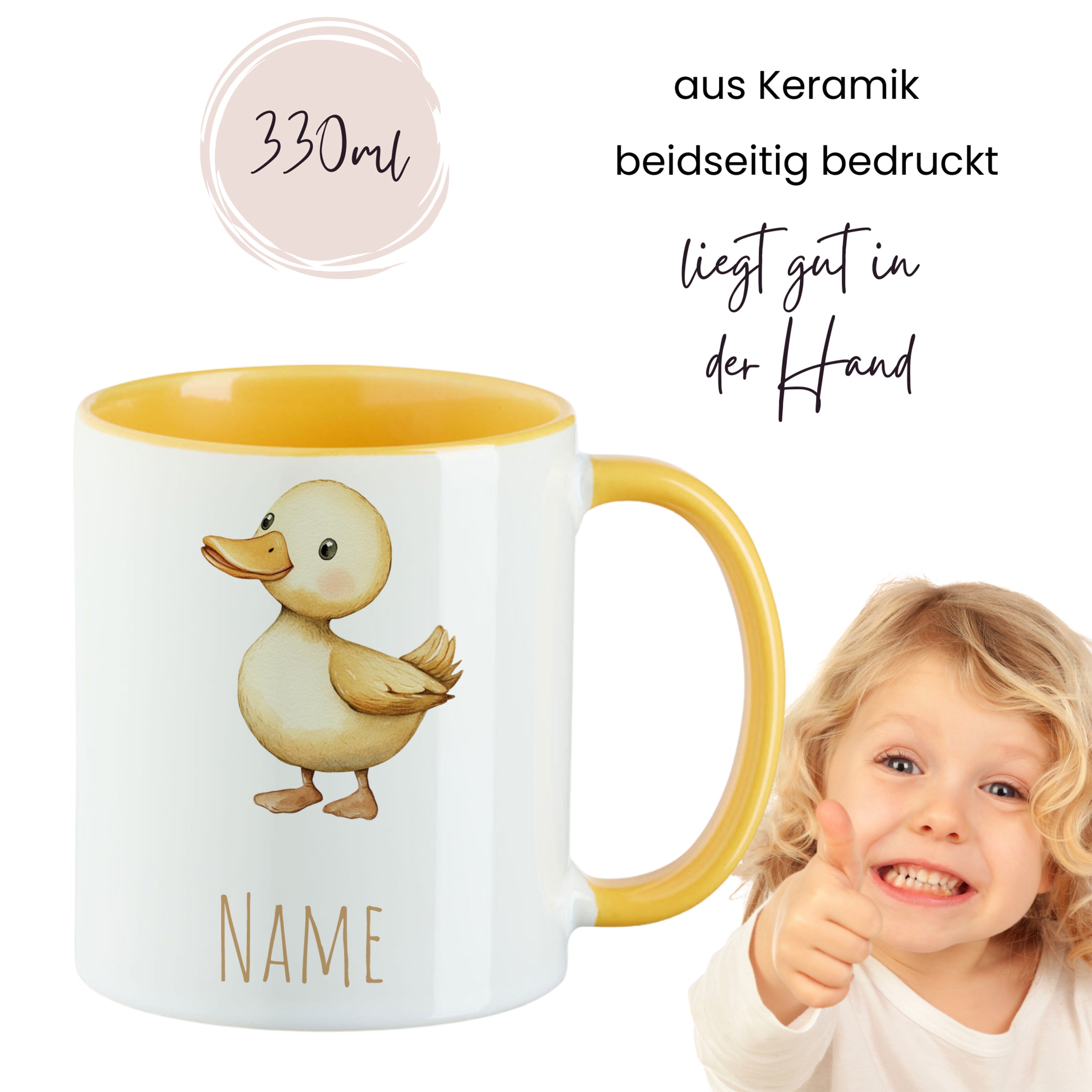 Tasse mit Entenmotiv