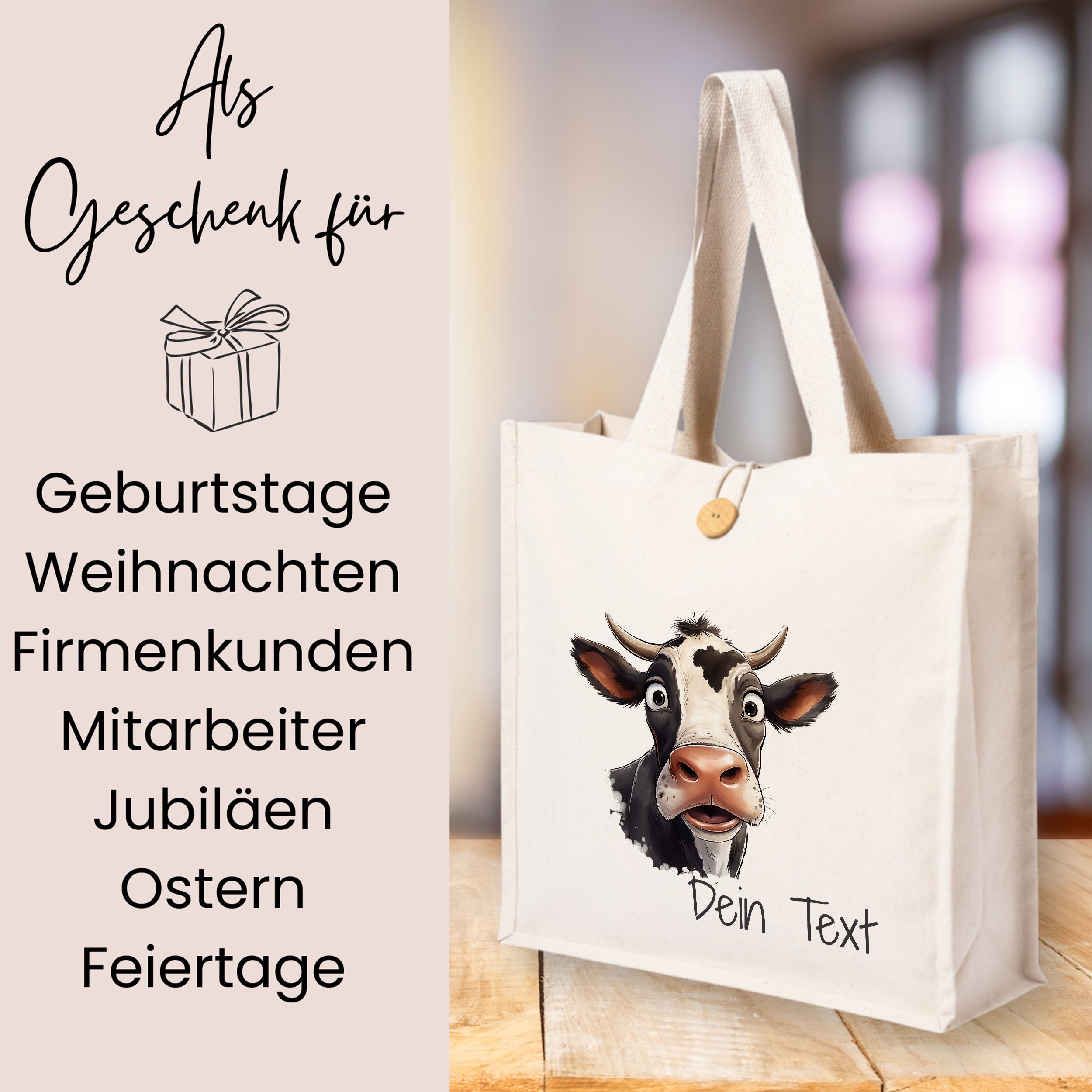 Tasche Kuh-Motiv
