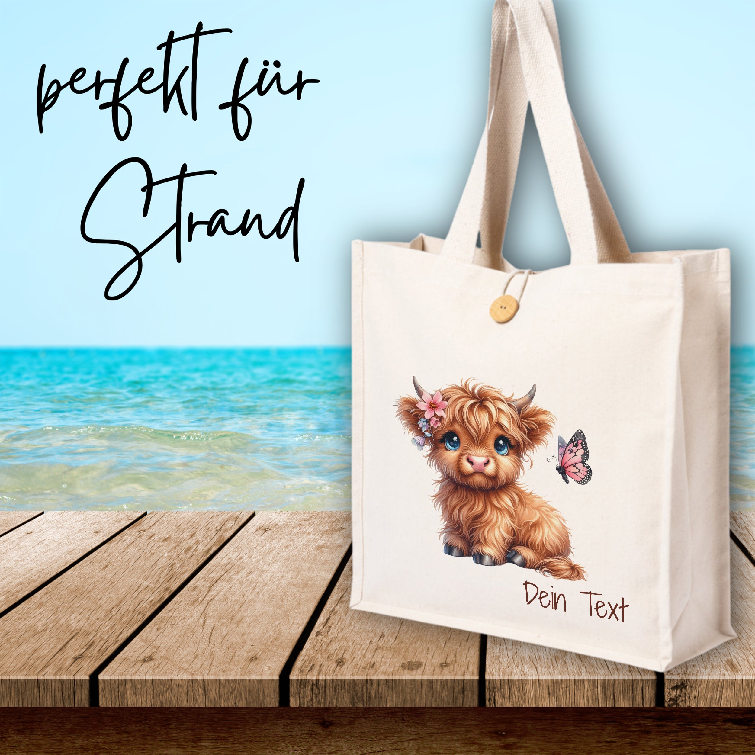 Tasche mit süßem Highland-Rind