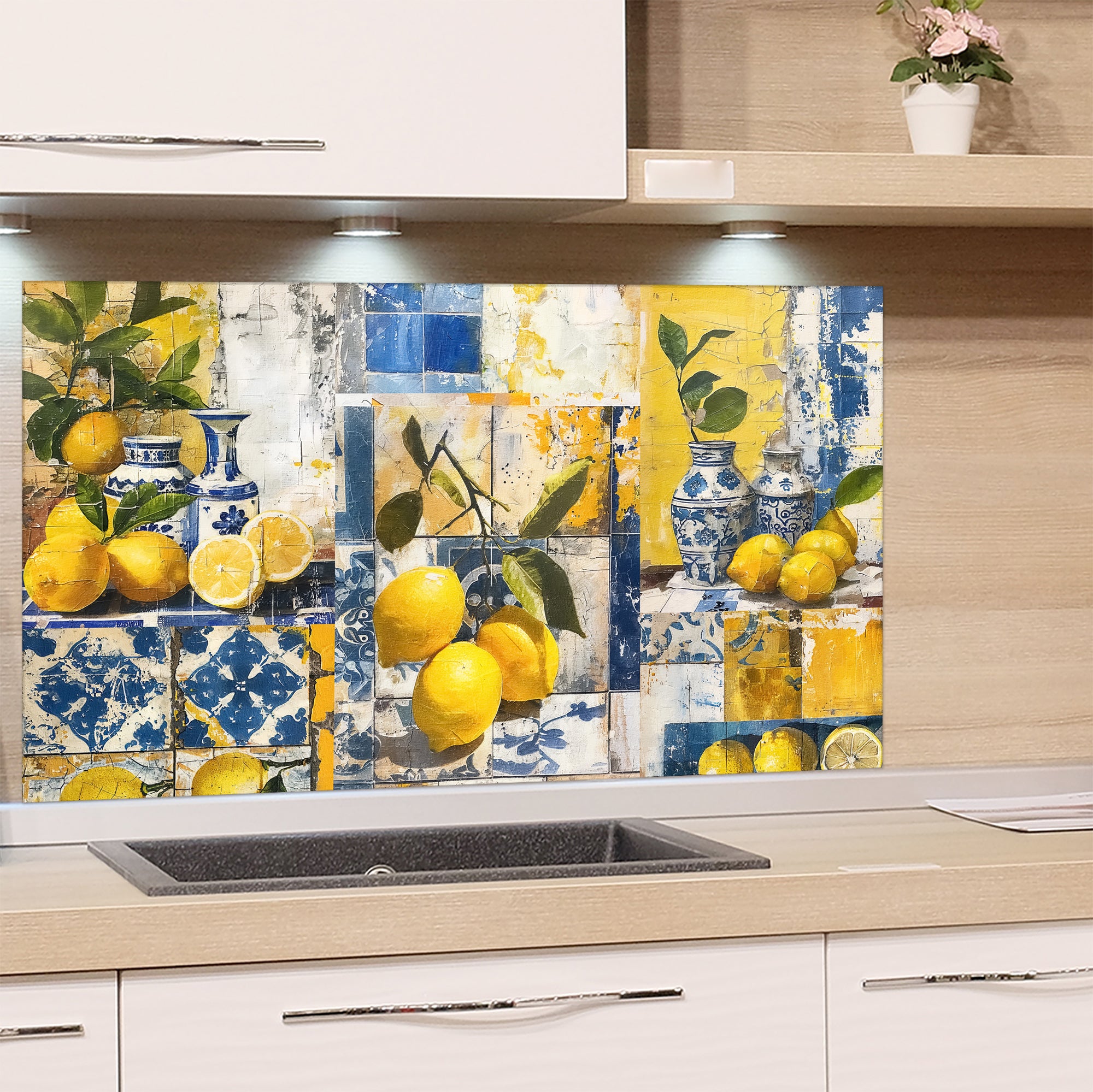 Spritzschutz Glas Zitrusfrüchte