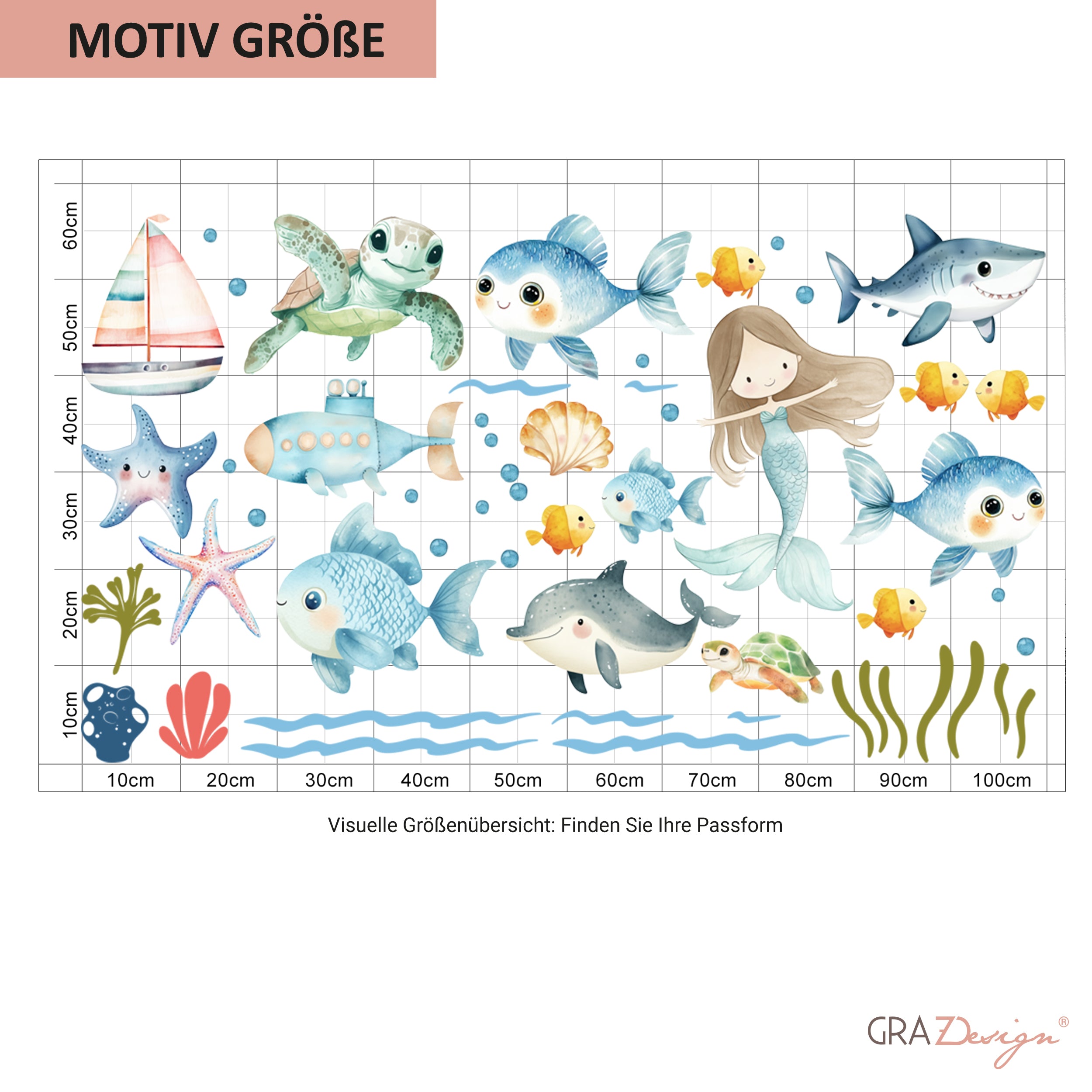 Wandtattoo Kinderzimmer – Meerjungfrau